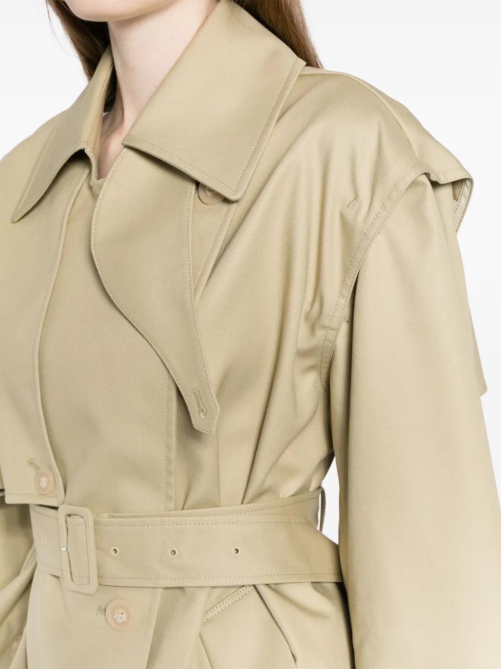 open-back cropped trench coat Product Image