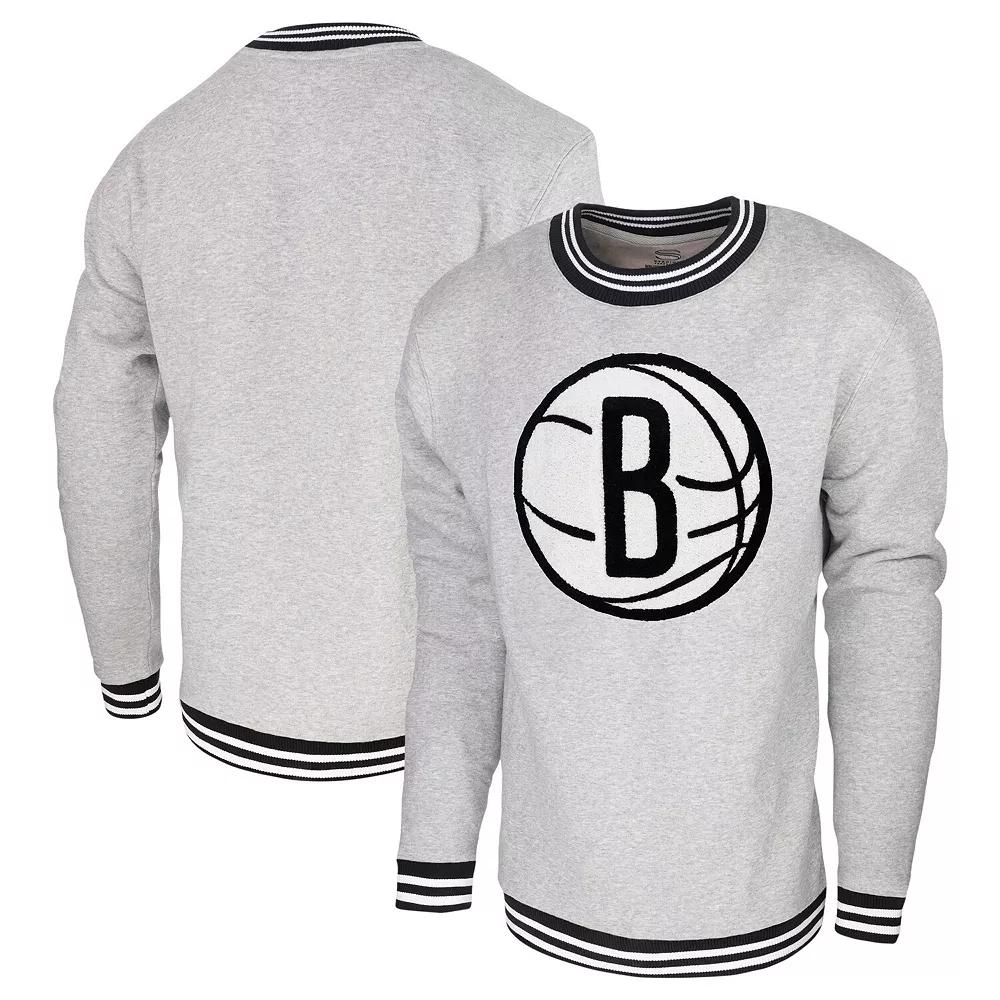 Men's Stadium Essentials Heather Gray Brooklyn Nets Club Level Pullover Sweatshirt, Adult Unisex,  Product Image