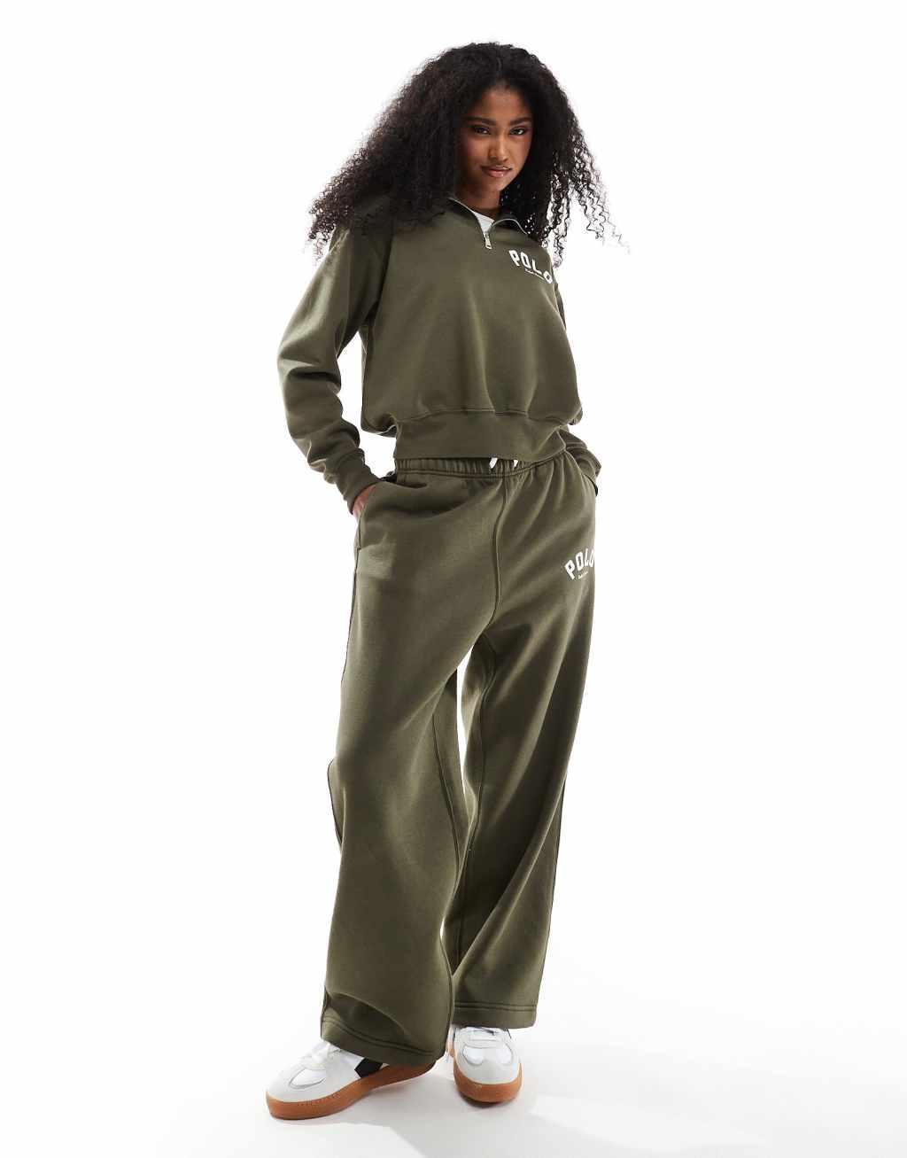 Polo Ralph Lauren half zip sweatshirt in dark green - part of a set Product Image