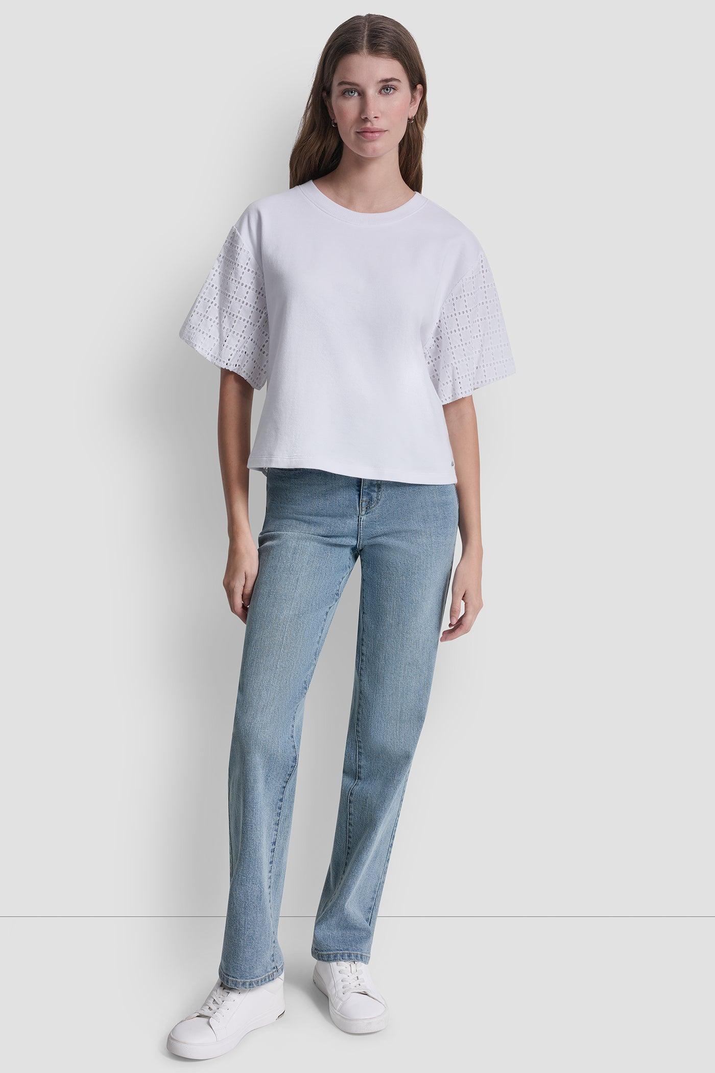 EYELET PUFF SLEEVE SHIRT Product Image