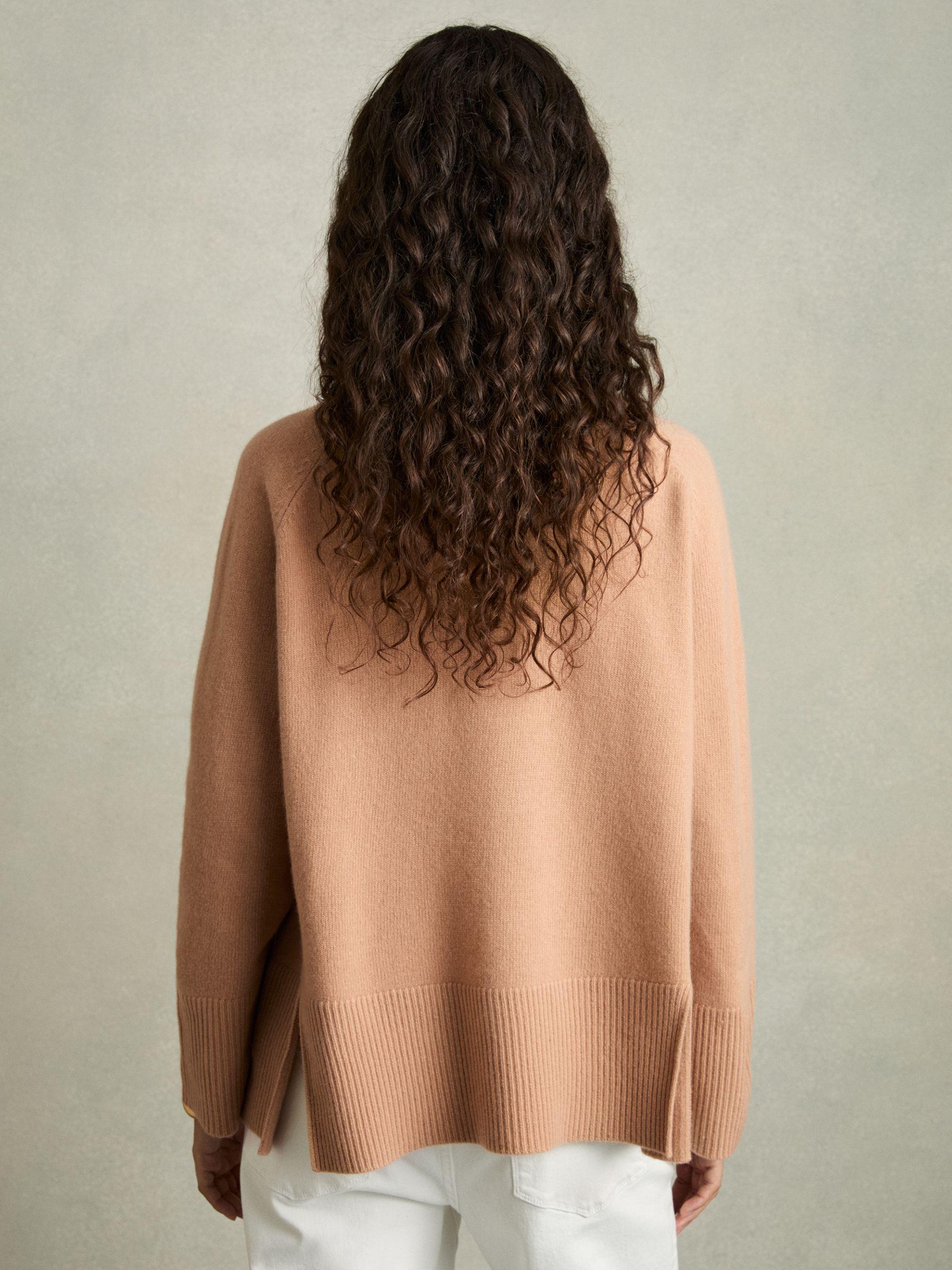 Relaxed Wool-Cashmere Blend Roll Neck Jumper in Camel Product Image