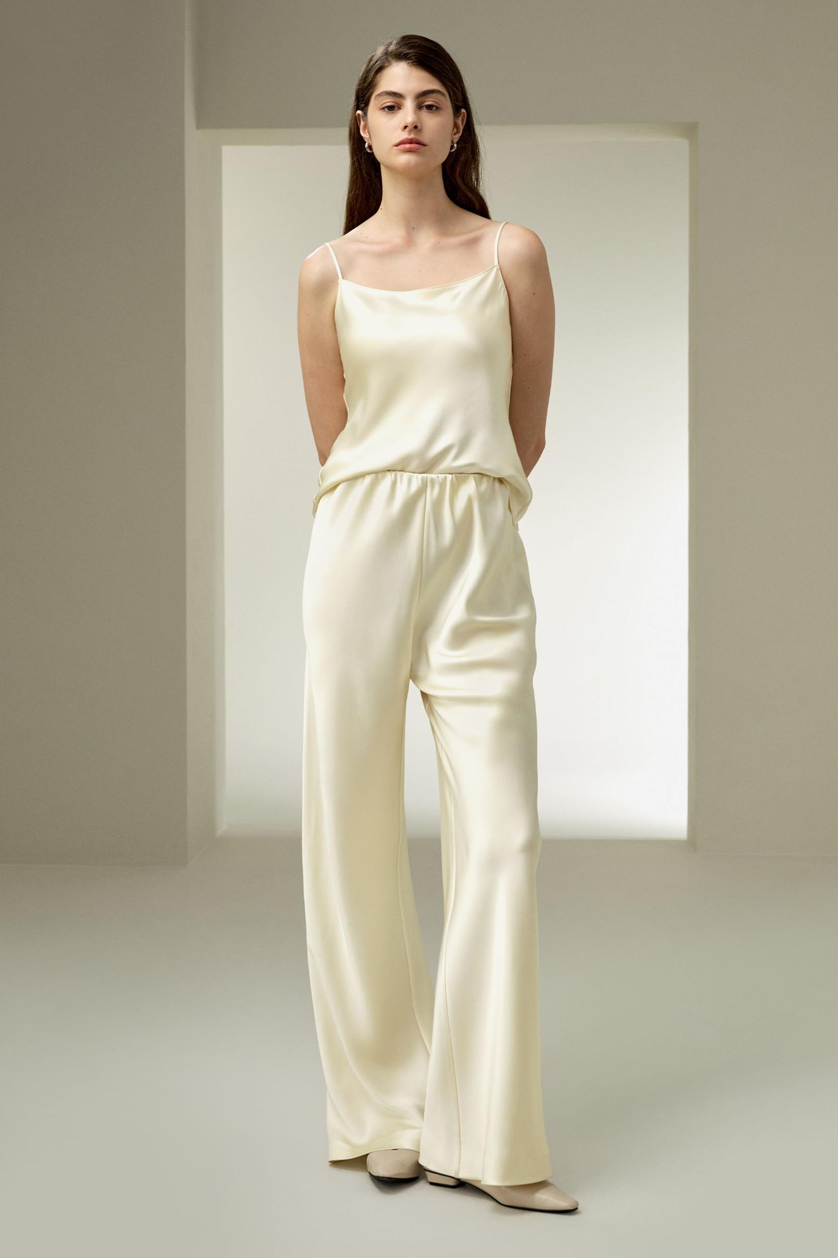 LILYSILK Silk Pants Women - Lily White 100 Silk - Classic Relaxed Fit Pants Petite 8 Product Image