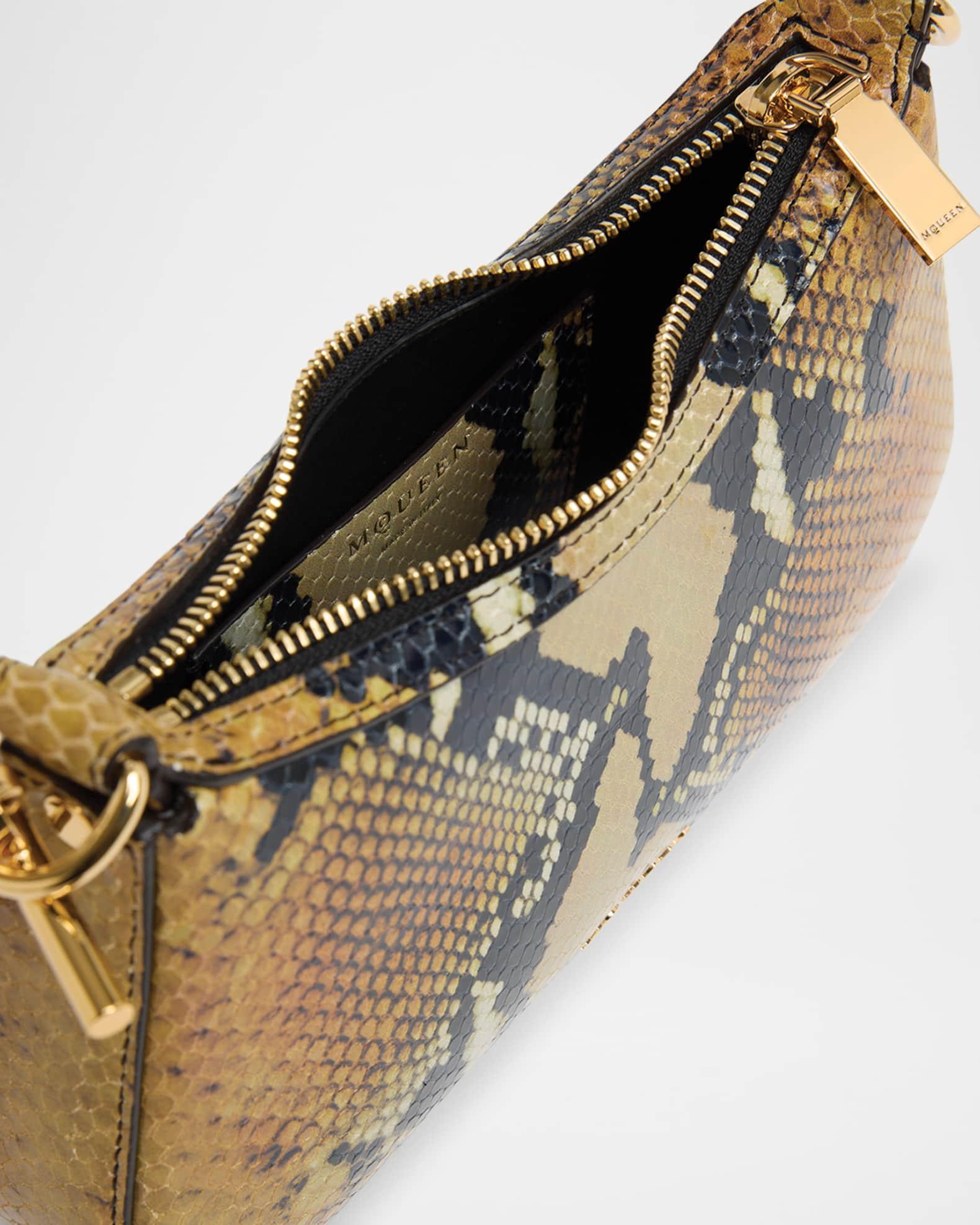T-Bar Python-Embossed Leather Mini Pouch Bag Product Image