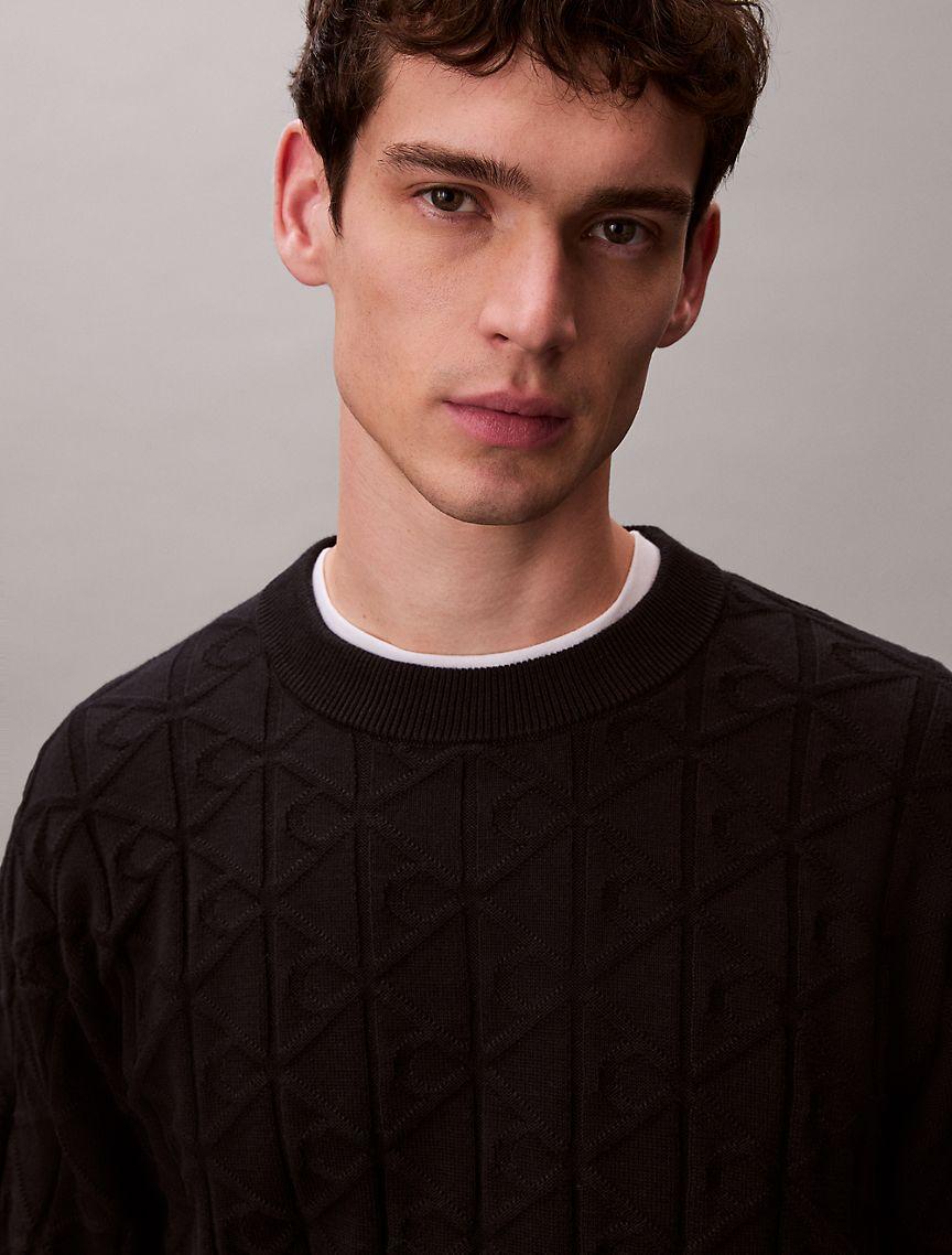 Allover Emblem Logo Ribbed Sweater Product Image