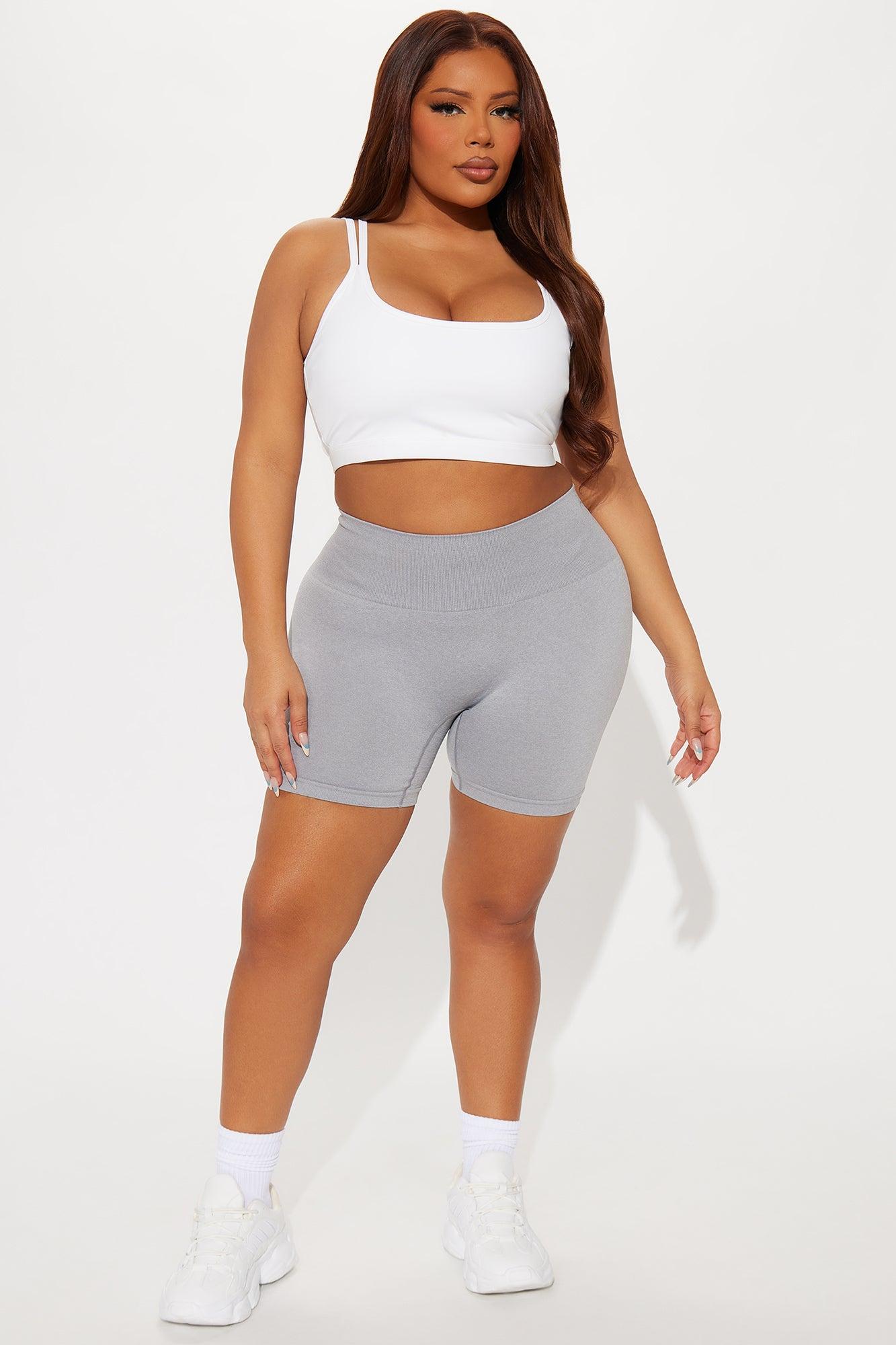 Mia Seamless Biker Short - Heather Grey Product Image