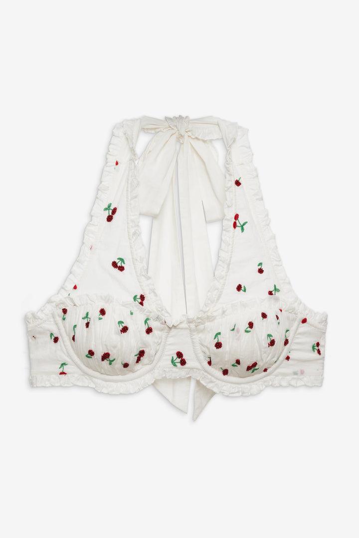 Beaded Cherries Underwire Bra — Red Product Image