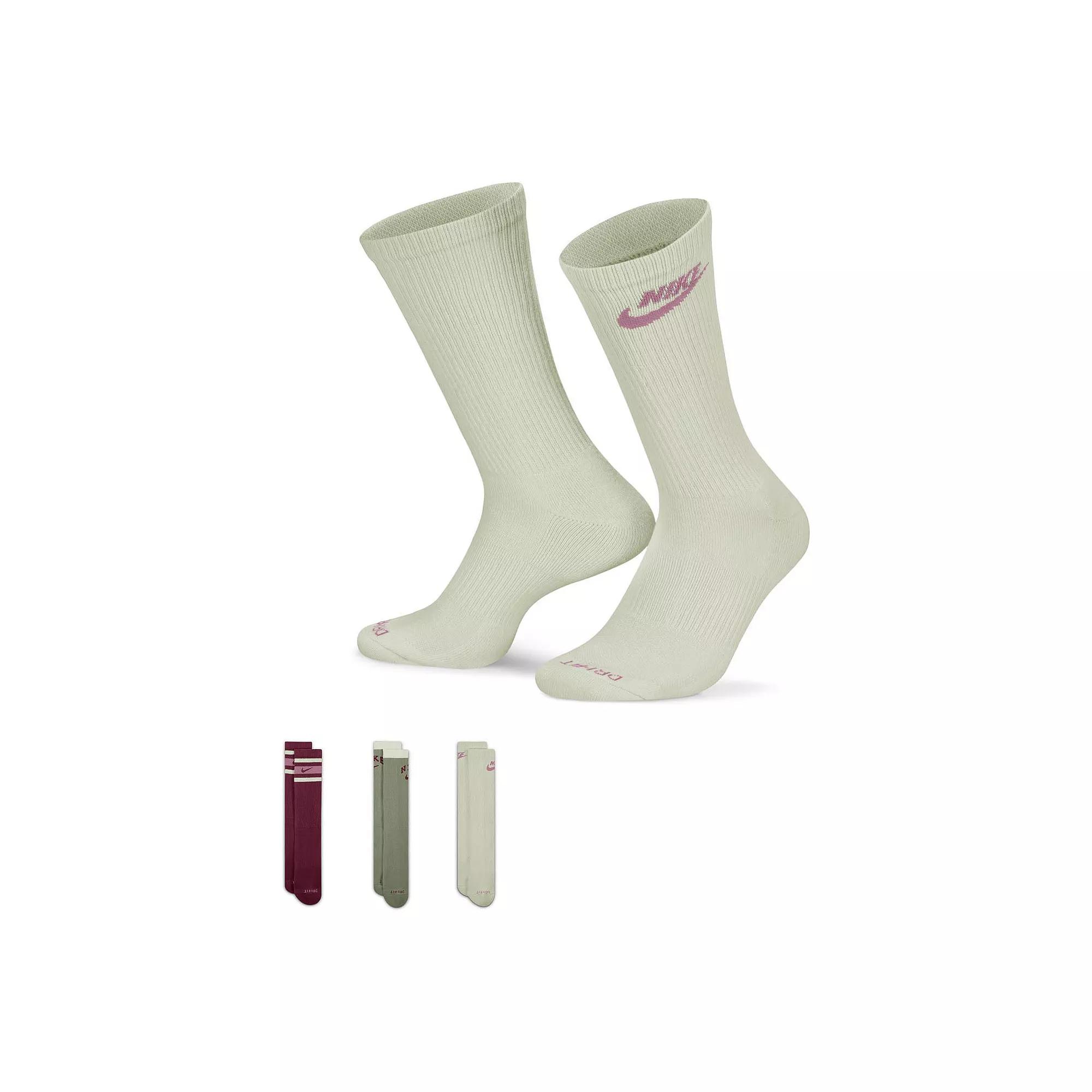 Men's Nike 3-Pack Everyday Plus Retro Cushioned Crew Socks,  Product Image