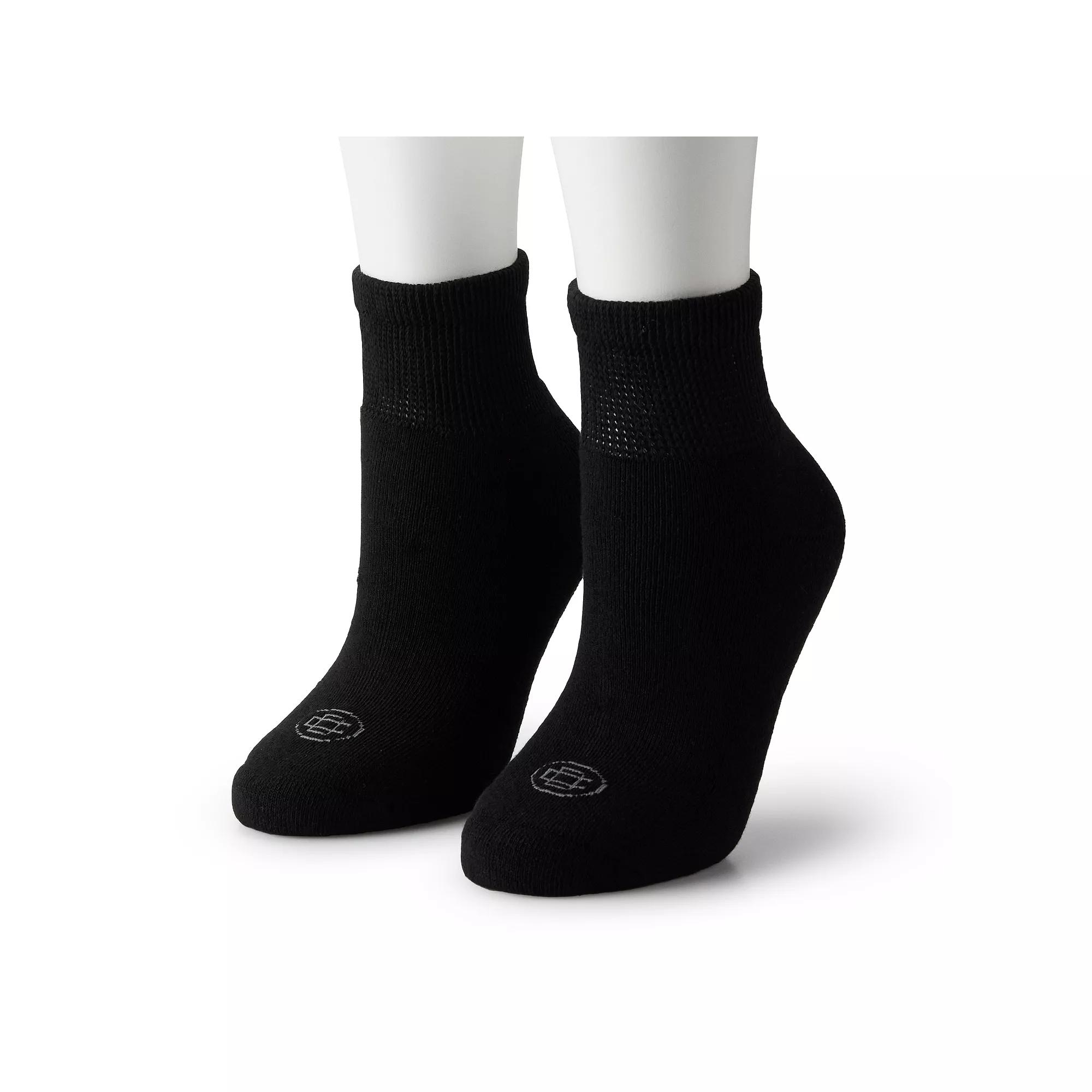 Doctor's Choice Full Cushion Diabetic Quarter Socks 2-Pair Pack, Women's, Size: Medium, Black Product Image