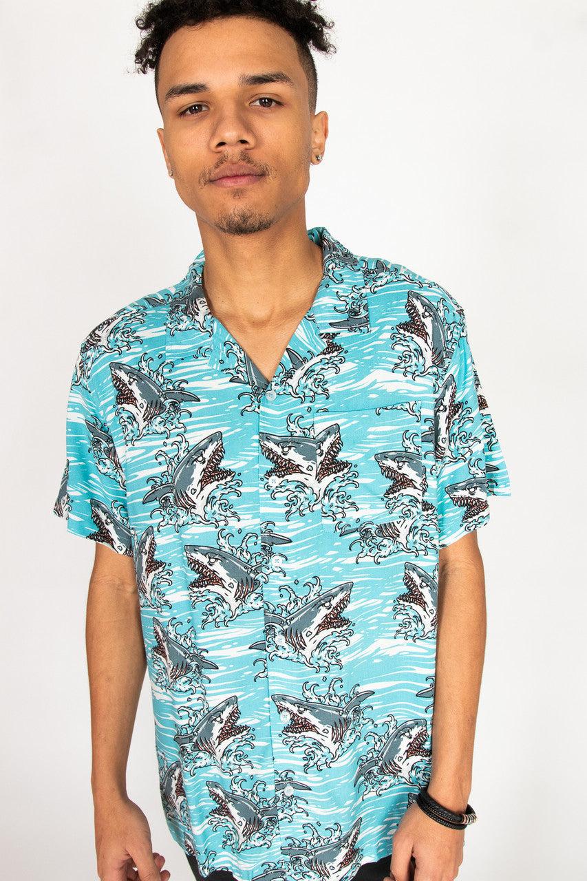 Shark Attack Button Up Shirt Product Image