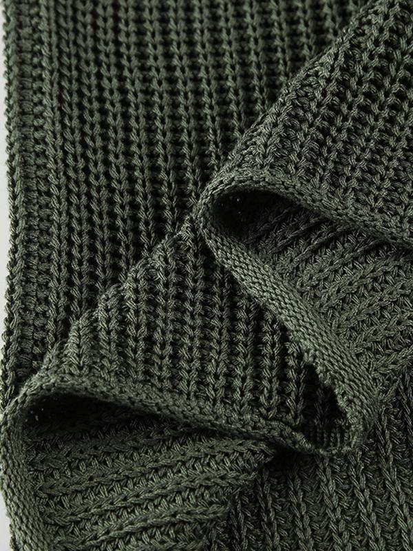 Openwork Off-The-Shoulder Knitted Sweater Long Sleeve Product Image