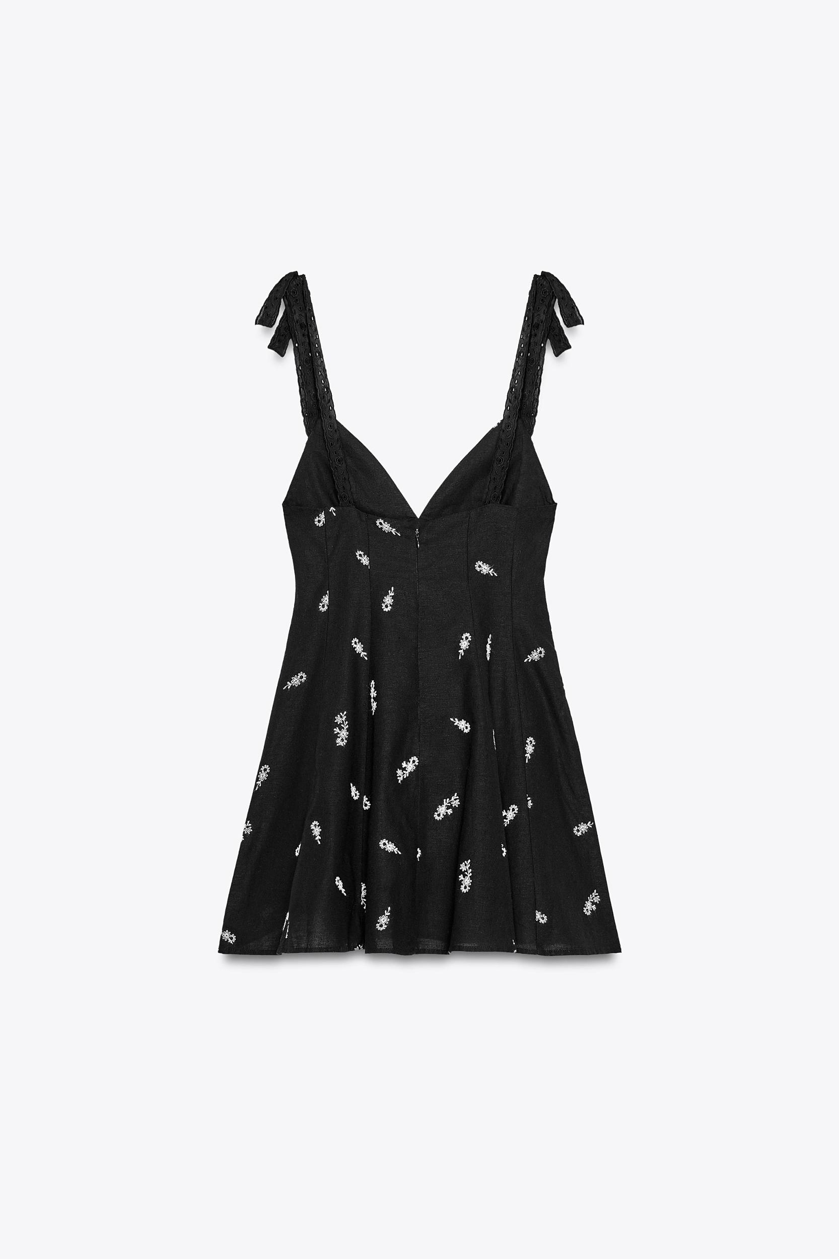 EMBROIDERED FLORAL SHORT DRESS Product Image