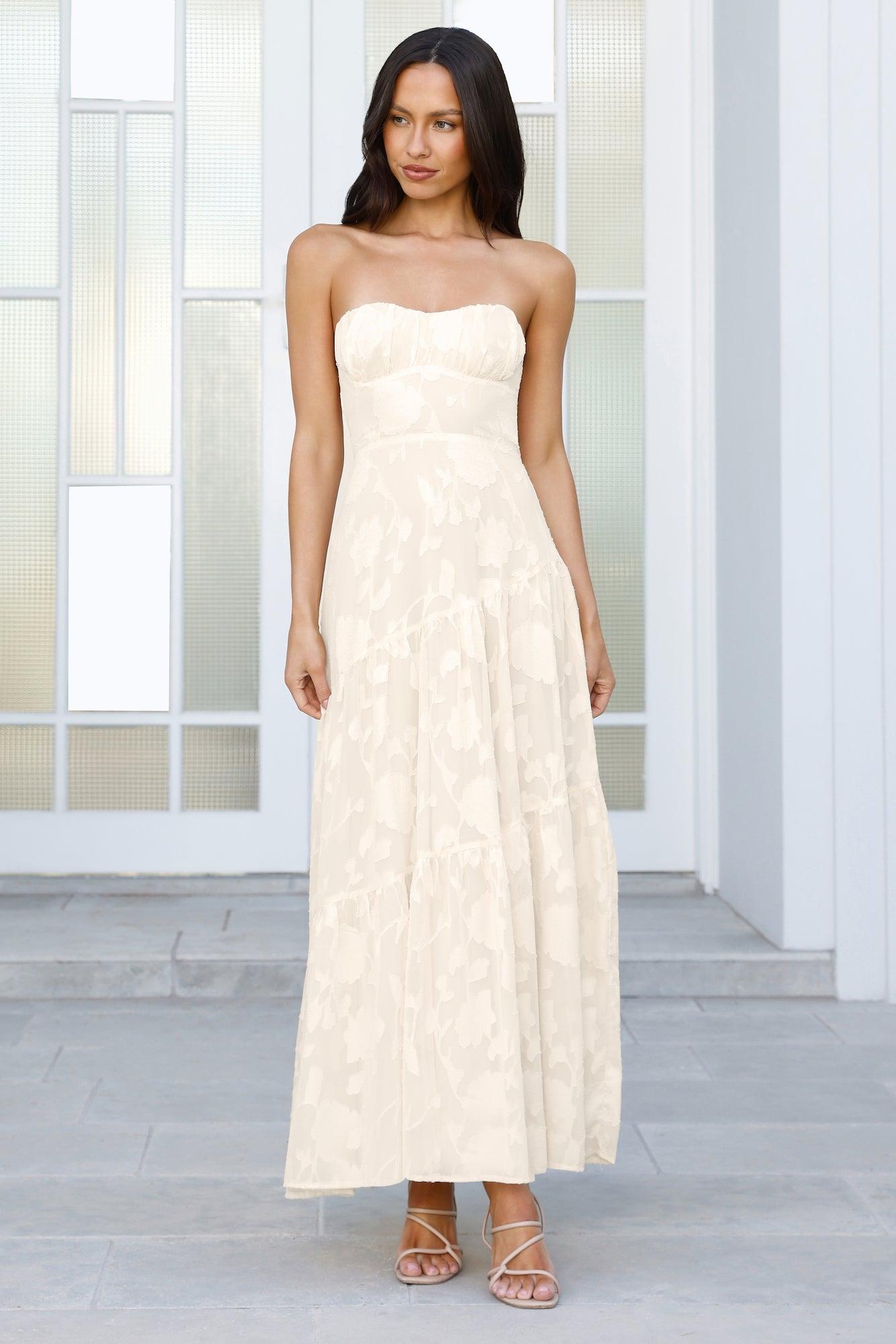 Wildflower Waltz Strapless Maxi Dress Yellow Product Image