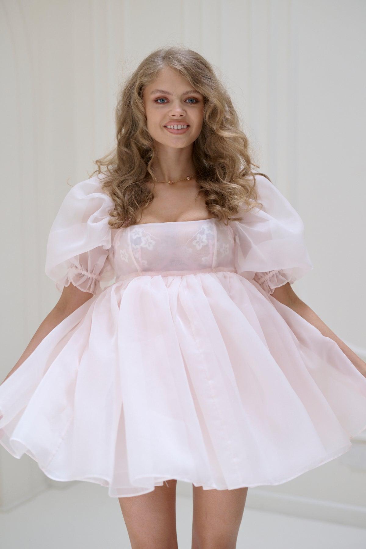 The Peach Skin Puff Dress Product Image