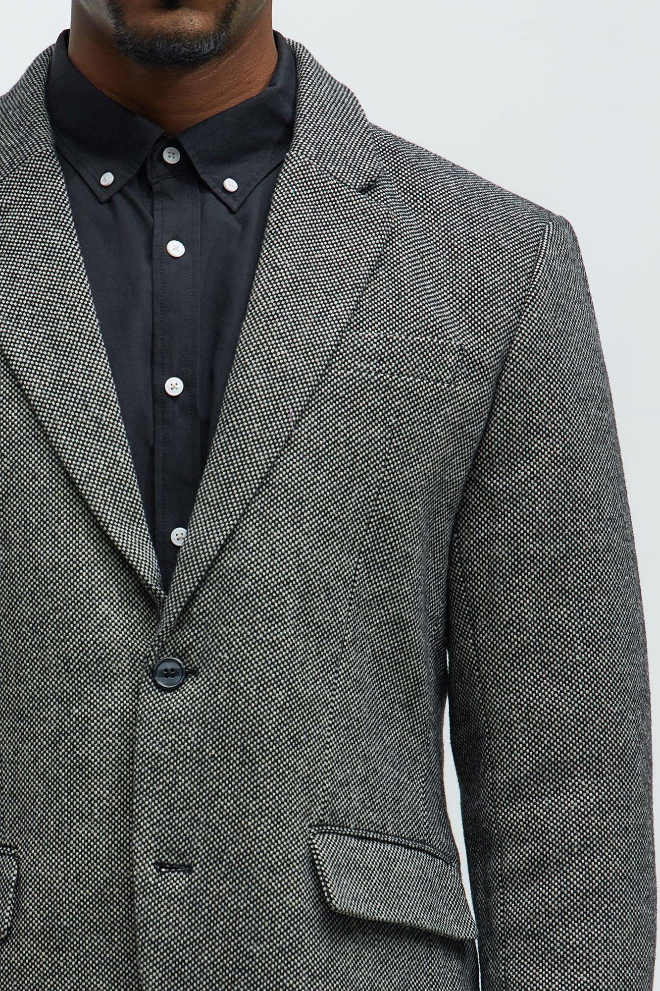Hancock Tweed Textured Blazer - Charcoal Product Image