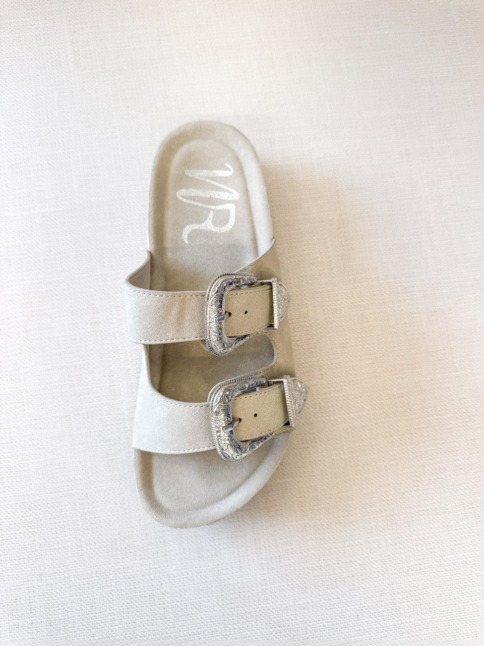 Mickie Western Slides in Cream Product Image