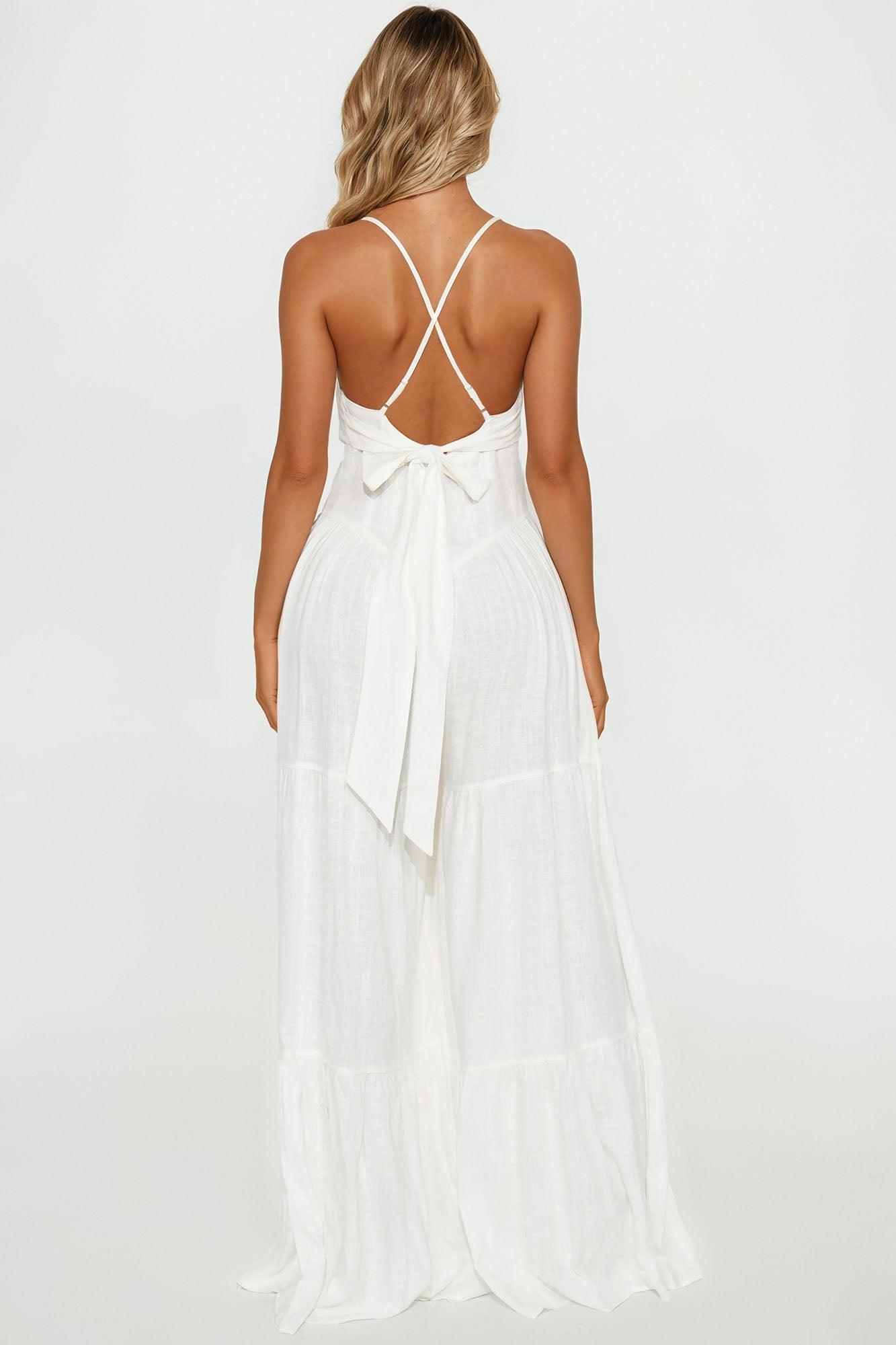 Naveena Linen Jumpsuit - White Female Product Image