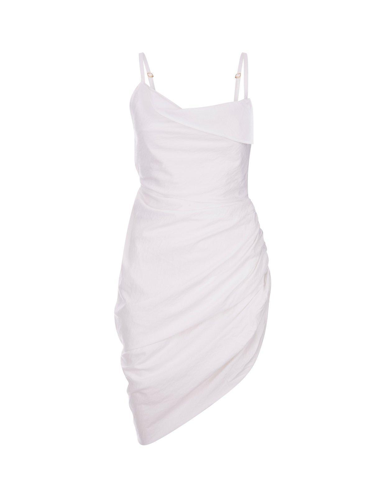 JACQUEMUS La Robe Saudade Long Viscose Blend Dress In White Product Image