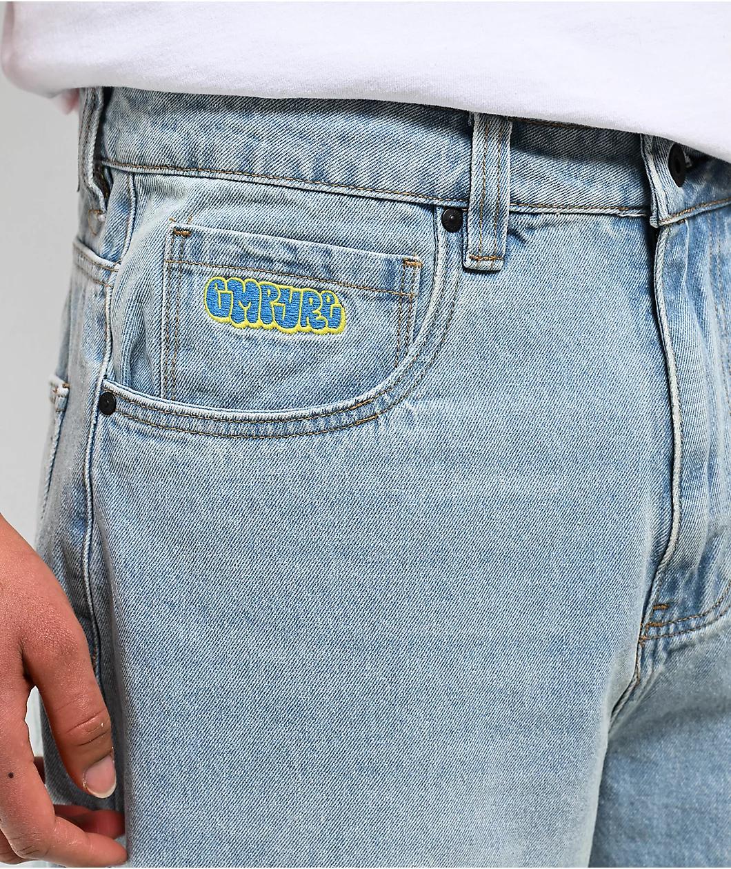 Empyre Ultra Wide Fit Colby Light Blue Wash Denim Skate Jeans Product Image