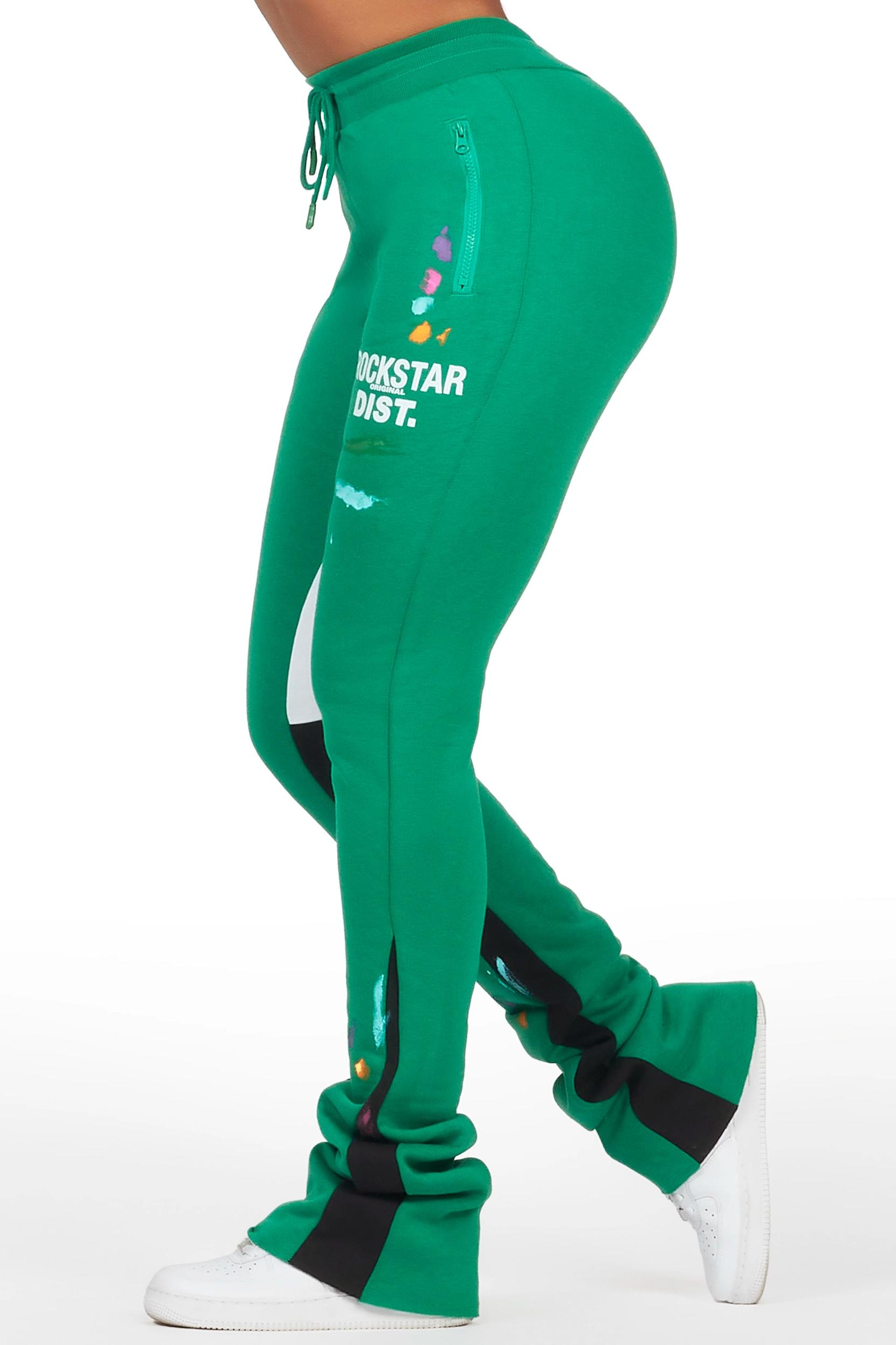 Karenthia Green Stacked Track Pant Female Product Image