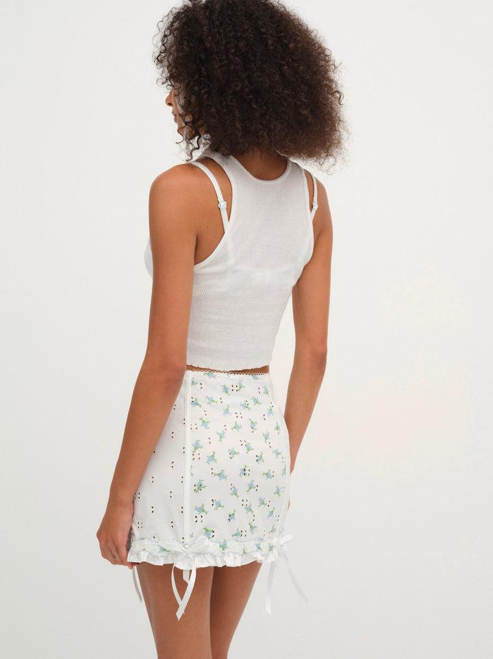 Budding Blossom Garter Skirt — White Product Image