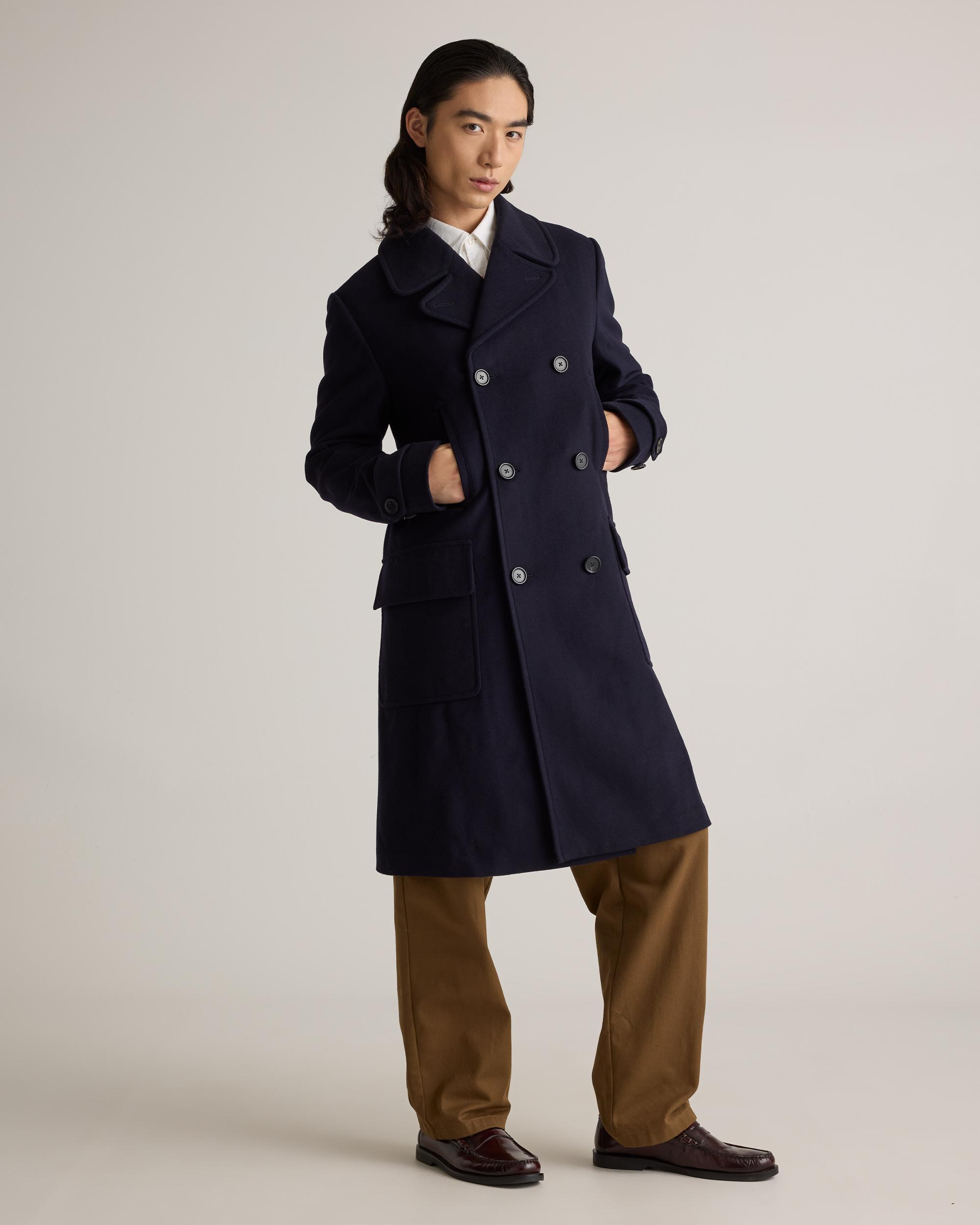 Quince | Men's Italian Wool Double-Breasted Officer Topcoat Wool/Nylon Product Image