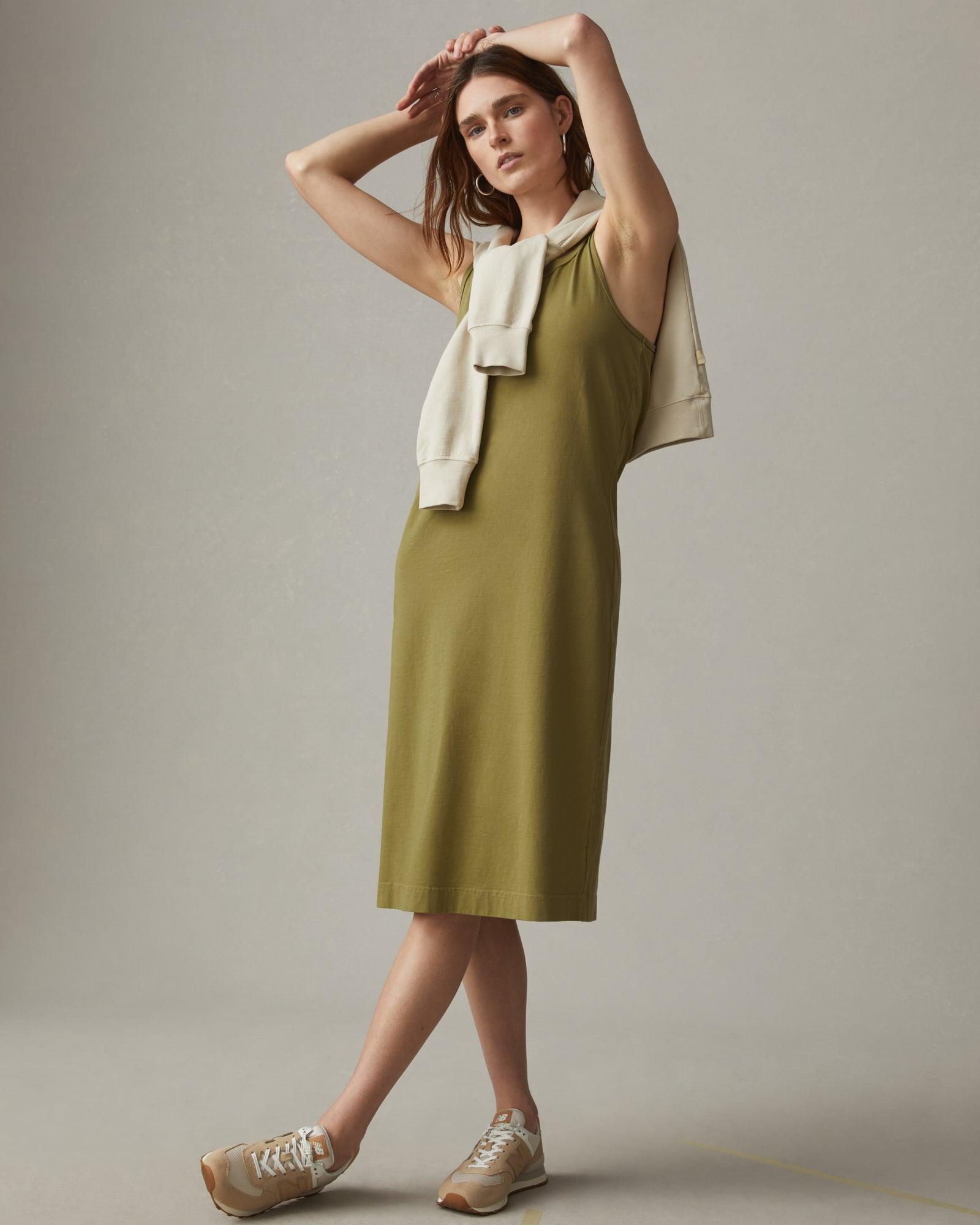 Women's Racer Tank Dress - Peat Moss Female Product Image