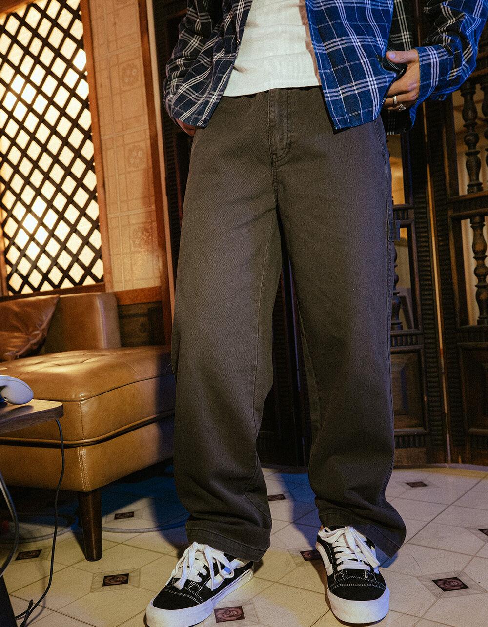 RSQ Mens Straight Fit Pull On Carpenter Pants - BLACK Product Image