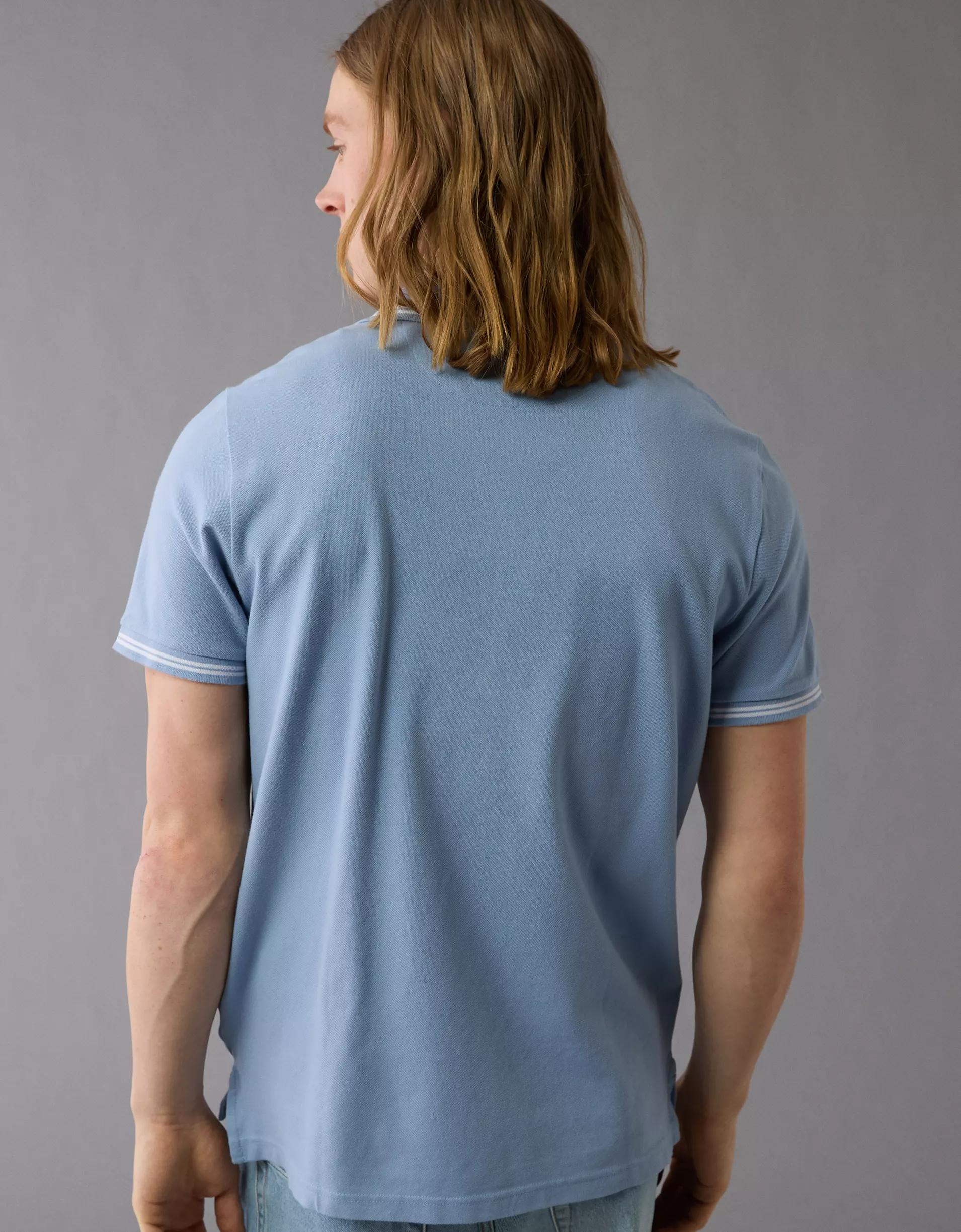 AE Lived-In Stretch Pique Slim Fit Tipped Polo Shirt Product Image