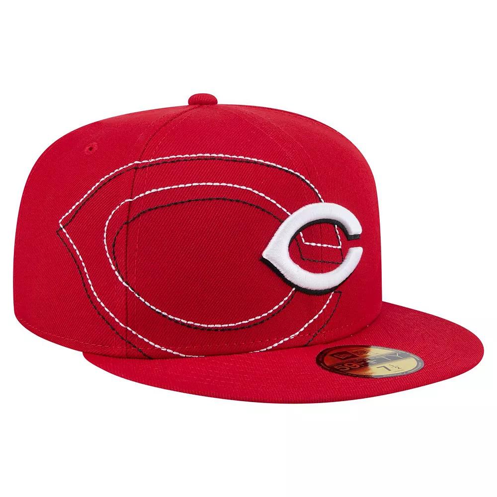 Men's New Era Red Cincinnati Reds Yarn Stitch 59FIFTY Fitted Hat, Size: 8, Red Red Product Image