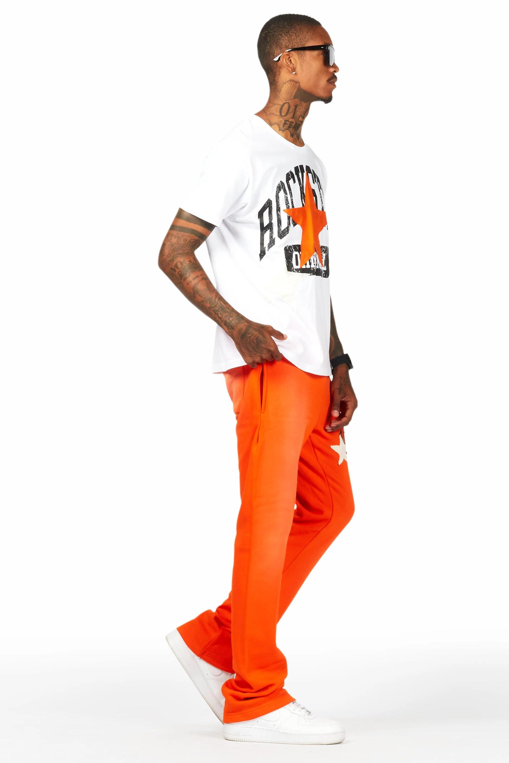 Mallor White/Orange T-Shirt/Stacked Track Set Male Product Image
