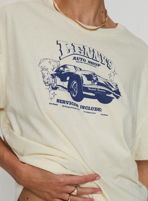 Lennys Auto Oversized Tee Cream Product Image