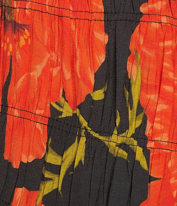 Never Fully Dressed Plus Nara Poppy Floral Crew Neck Puff Sleeve Mini Dress Product Image