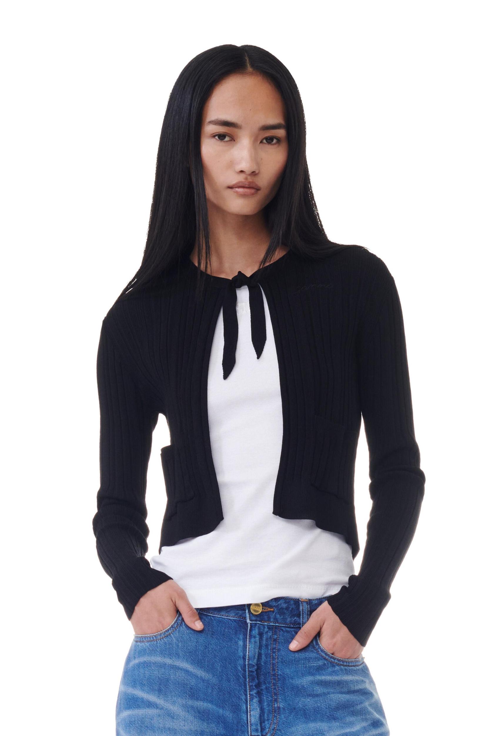 Black Open-front Cardigan Product Image