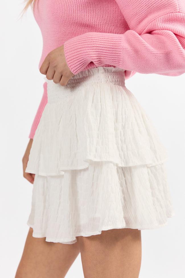Breezy Ivory Textured Tiered Skort FINAL SALE Product Image