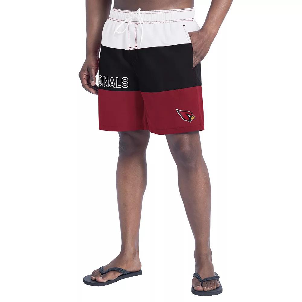 Men's G-III Sports by Carl Banks Cardinal/Black Arizona Cardinals Sunrise Volley Swim Shorts,  Product Image