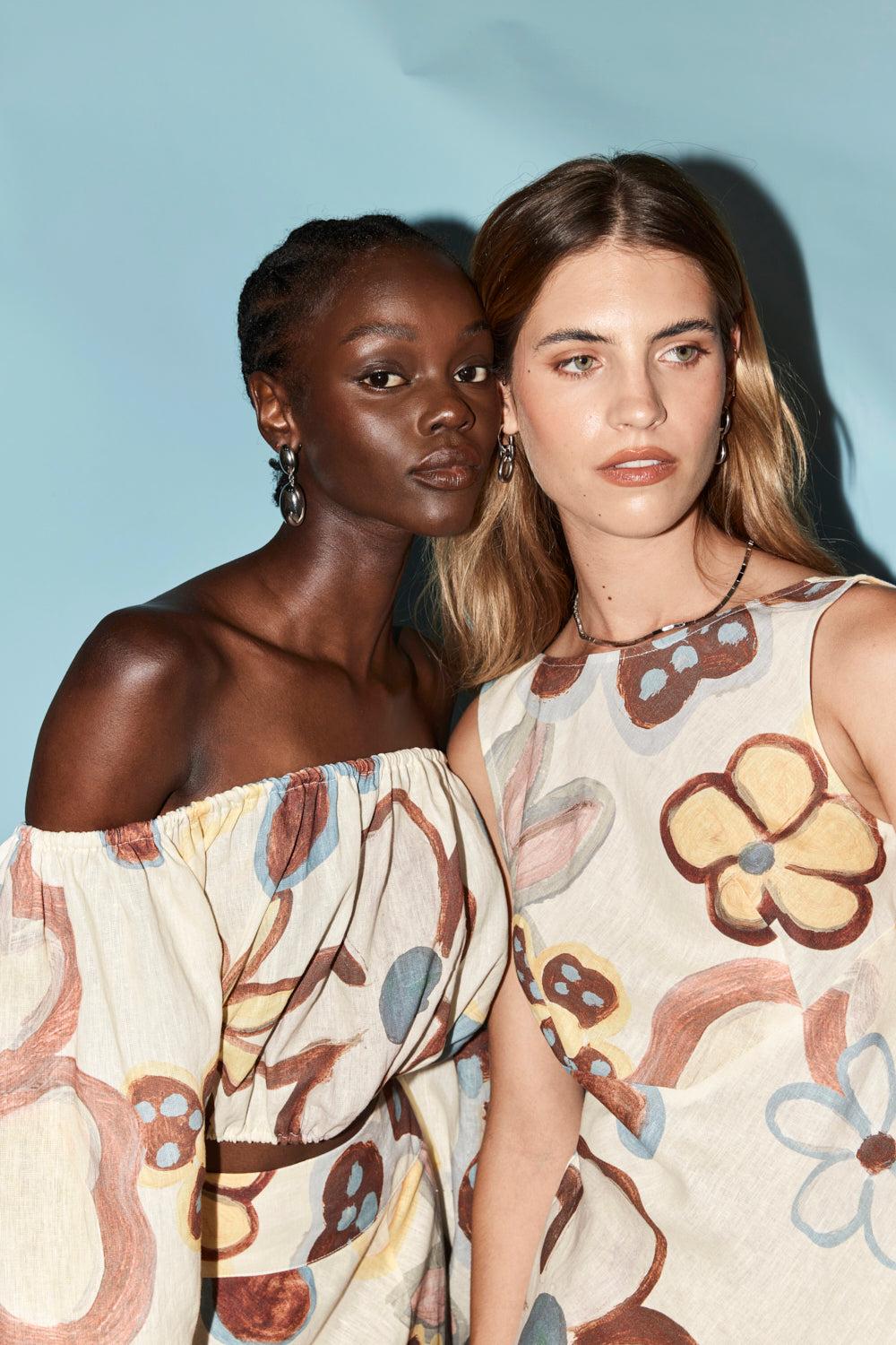 Art Of Bloom Linen Bias Cut Maxi Dress Flower Product Image