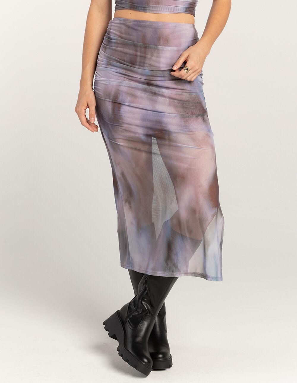 RSQ Womens Cinch Midi Skirt - PURPLE COMBO Product Image