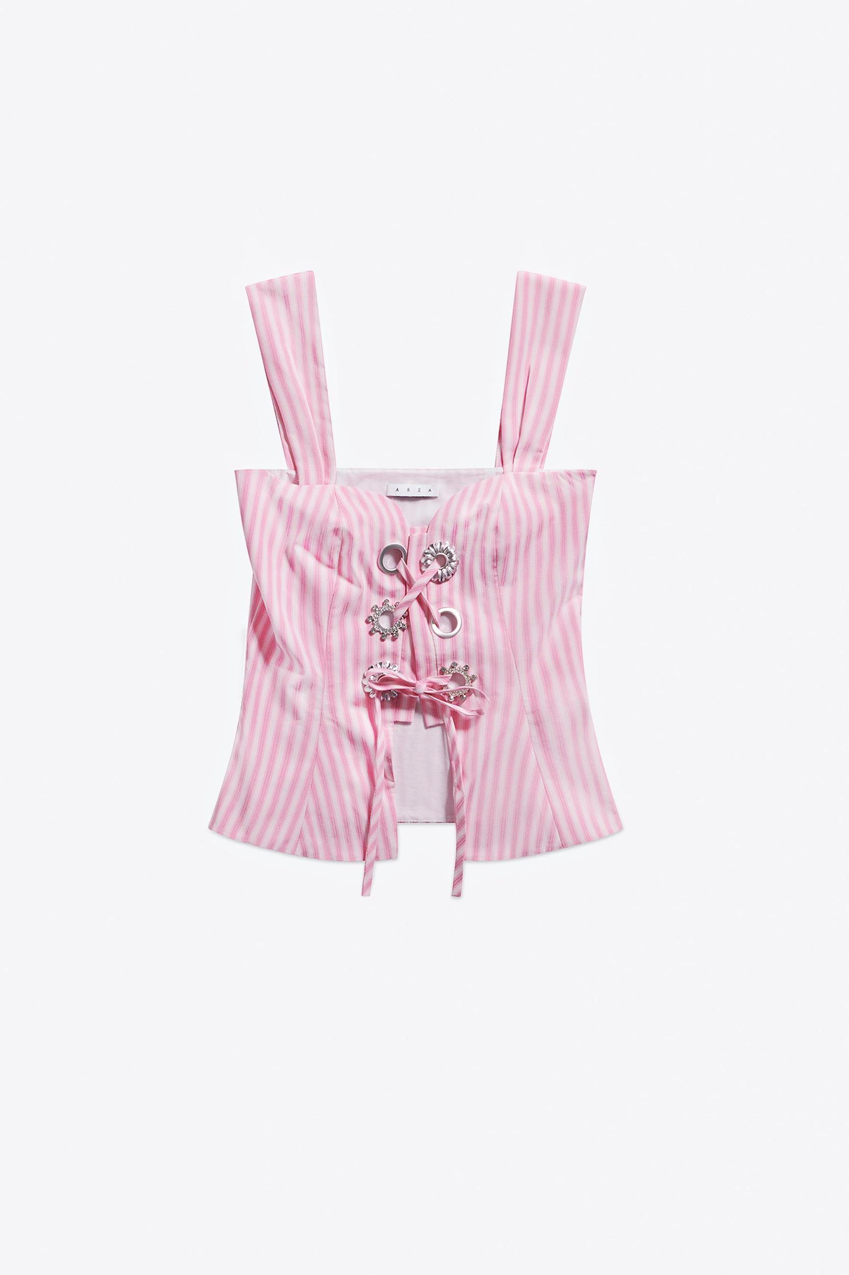 Crystal Grommet Poplin Corset Top Product Image