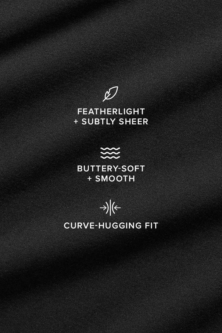 Asymmetric Sheer Glow Long Sleeve - Black Product Image