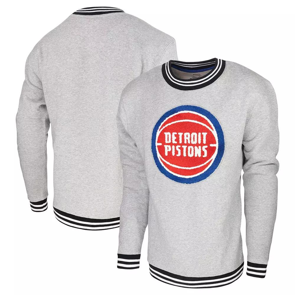 Men's Stadium Essentials Heather Gray Detroit Pistons Club Level Pullover Sweatshirt, Size: Large, Pis Grey Product Image