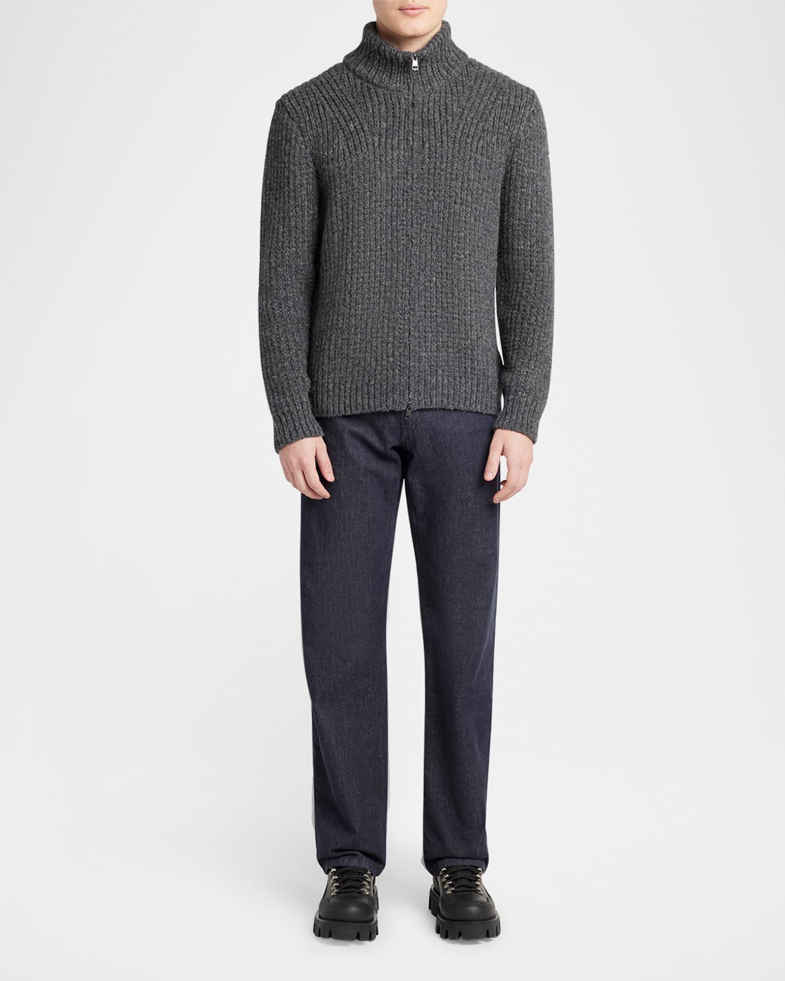 Men's Ribbed Full-Zip Sweater Product Image