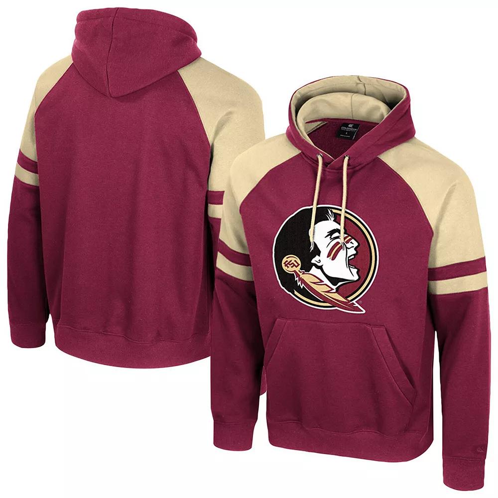Men's Colosseum  Garnet Florida State Seminoles Todd Raglan Pullover Hoodie, Size: Large, Red Product Image