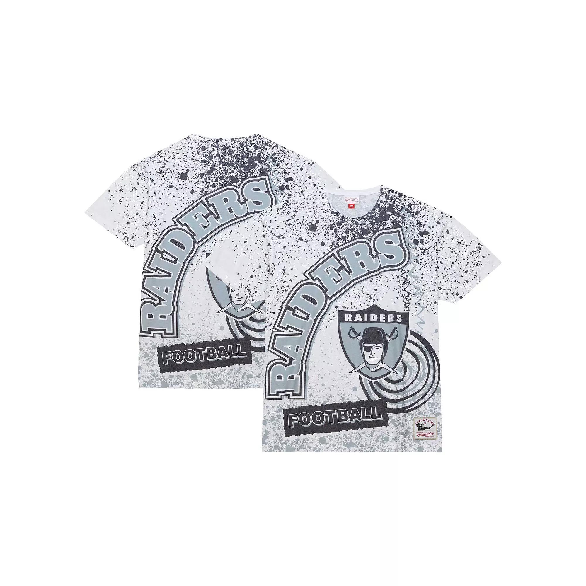 Men's Mitchell & Ness White Las Vegas Raiders Team Burst Sublimated T-Shirt, Size: Medium, Lvr White Product Image