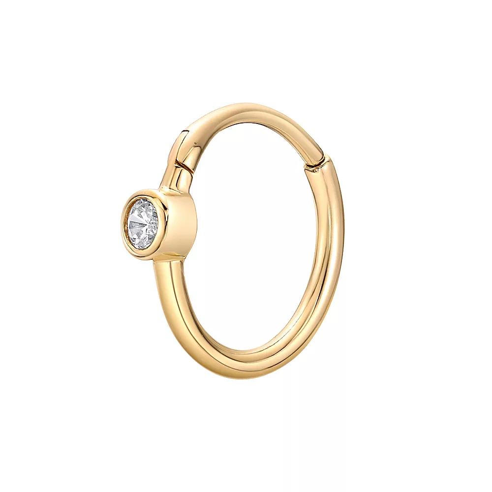 Lila Moon 14k Gold Cubic Zirconia Multi Purpose Clicker Earring, Womens, White Product Image