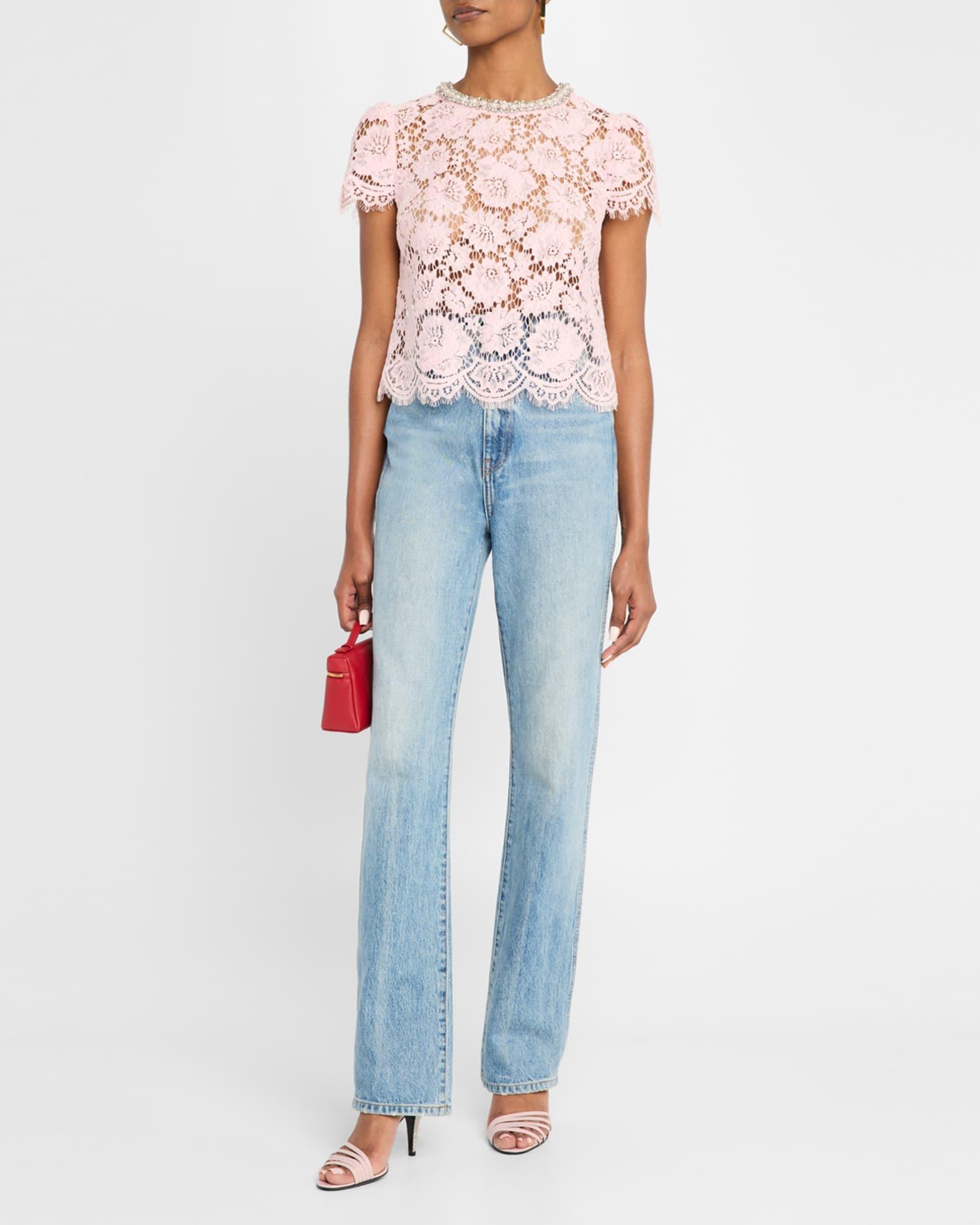 Embellished Sheer Lace Top Product Image