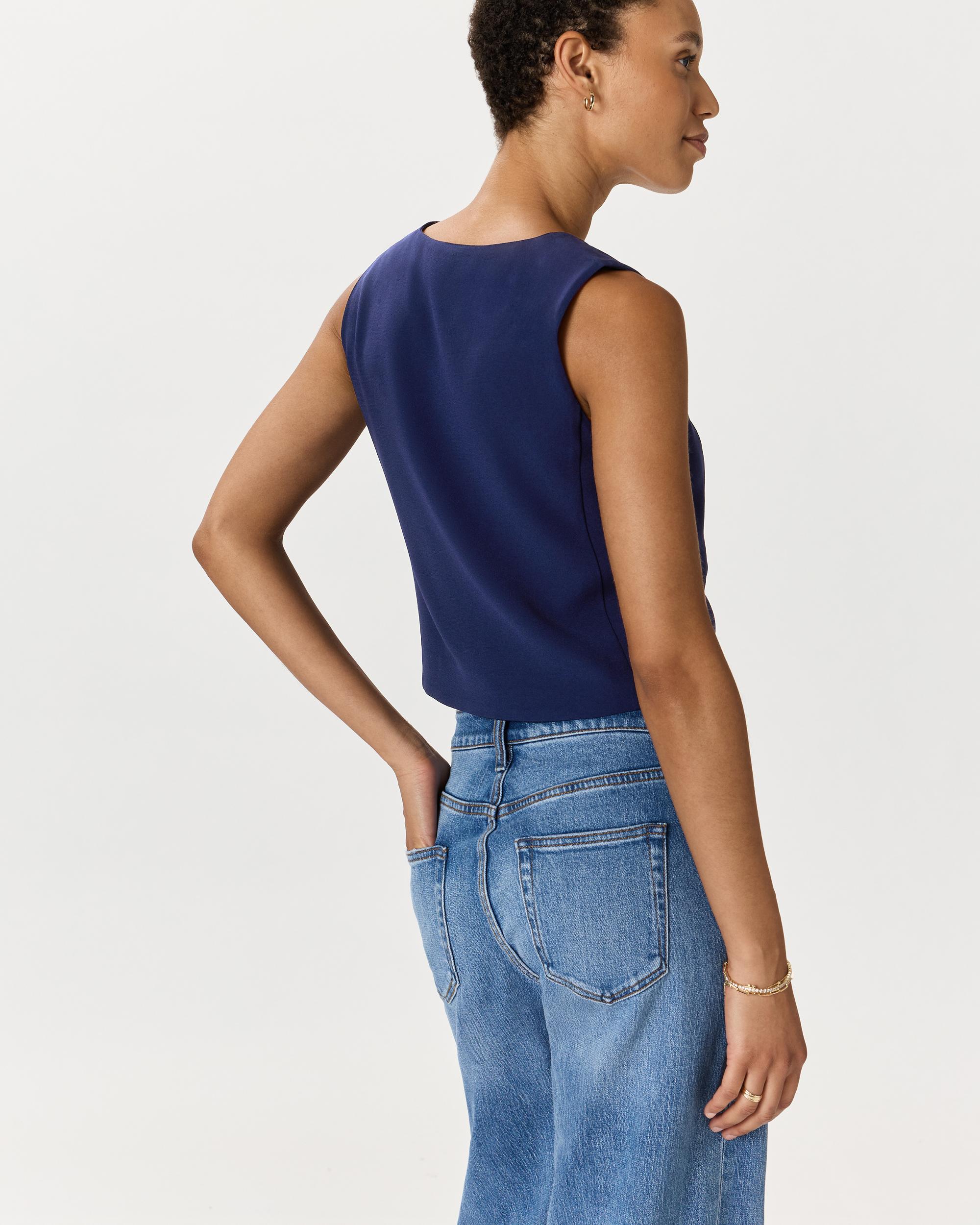 Quince | Women's Fluid Crepe Vest Size XS, Recycled Polyester Product Image