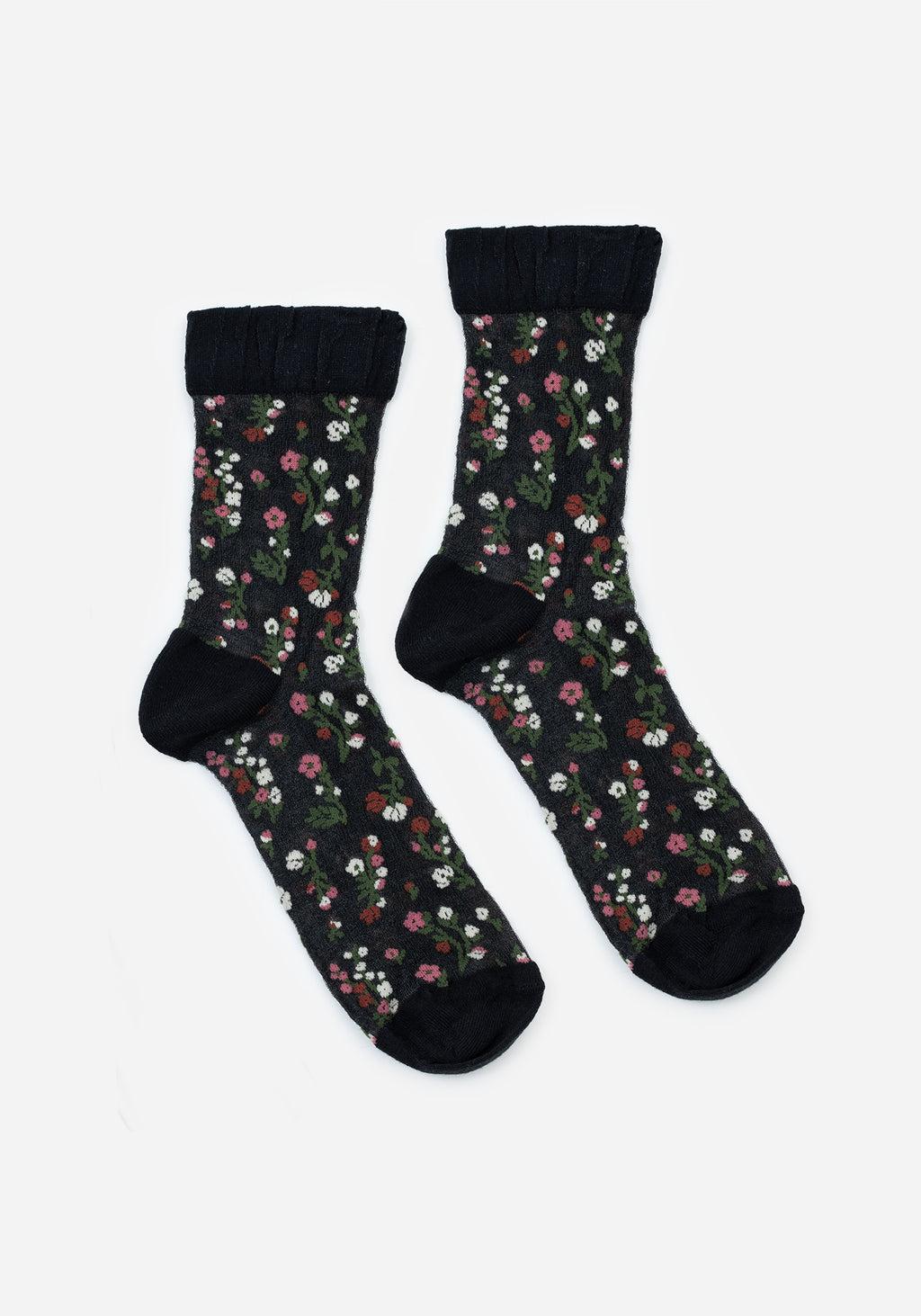 Everblooming Floral Mesh Socks Product Image