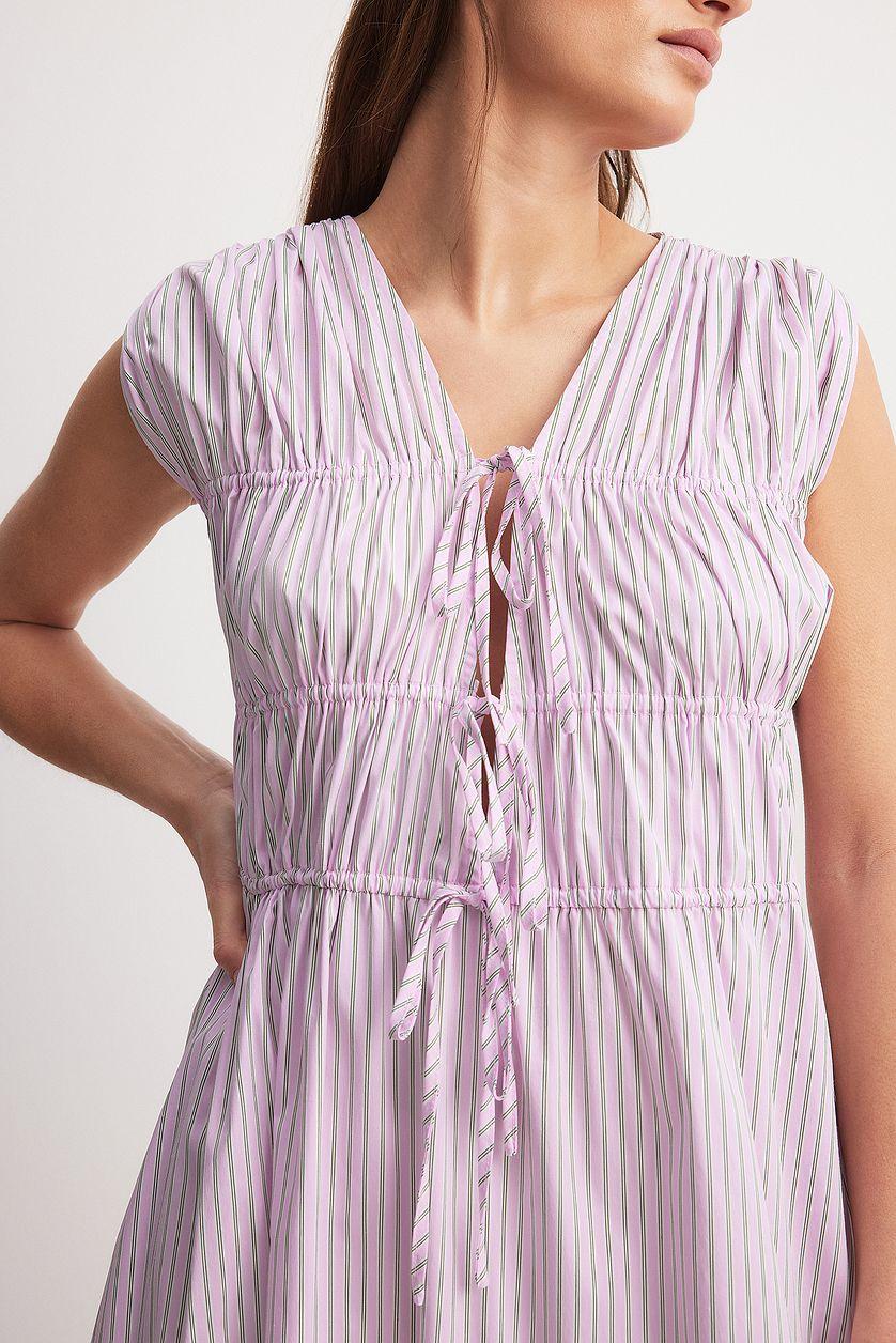 Striped Tie Chest Detail Maxi Dress Product Image