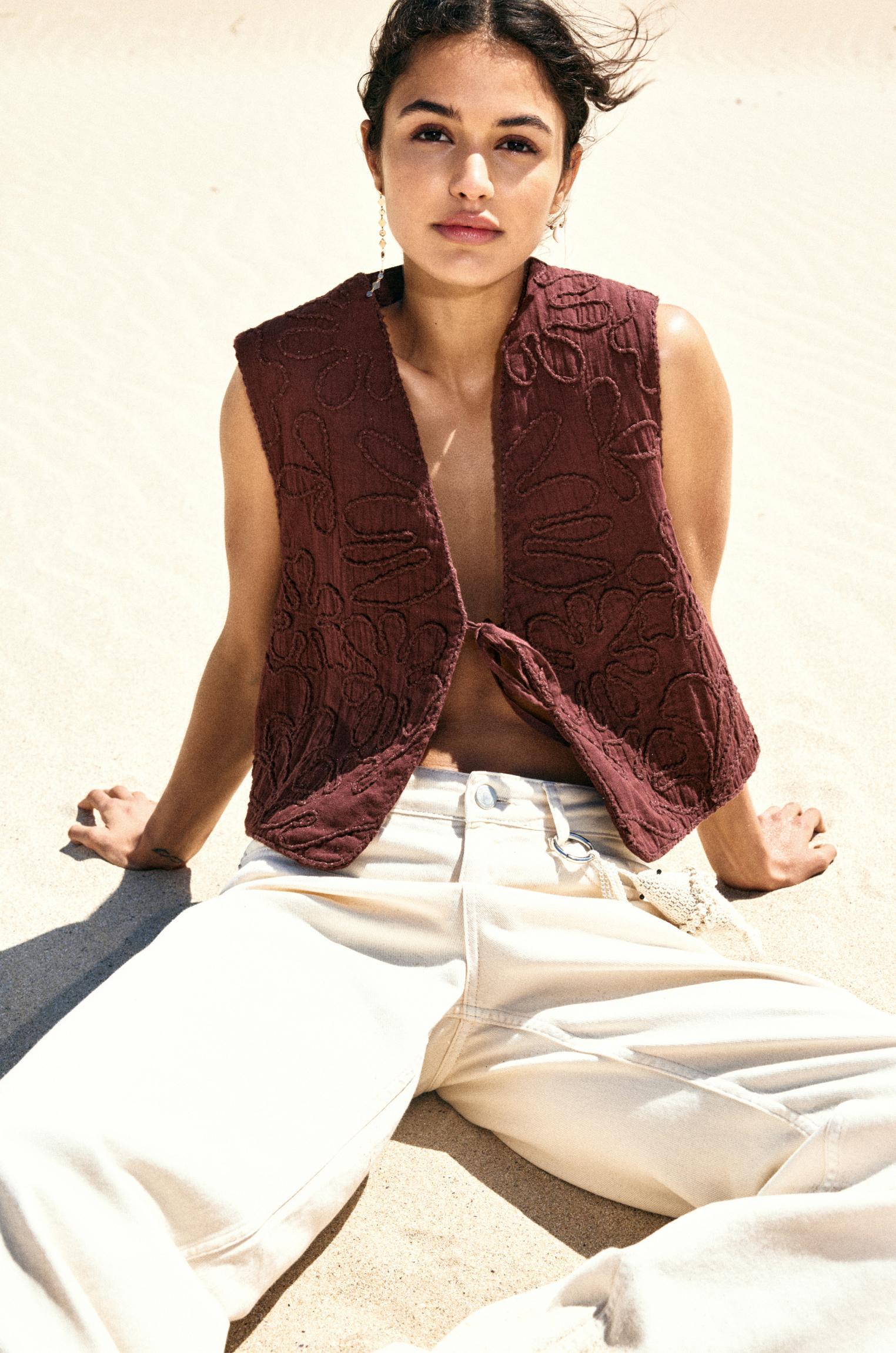 Floral puffer vest Product Image