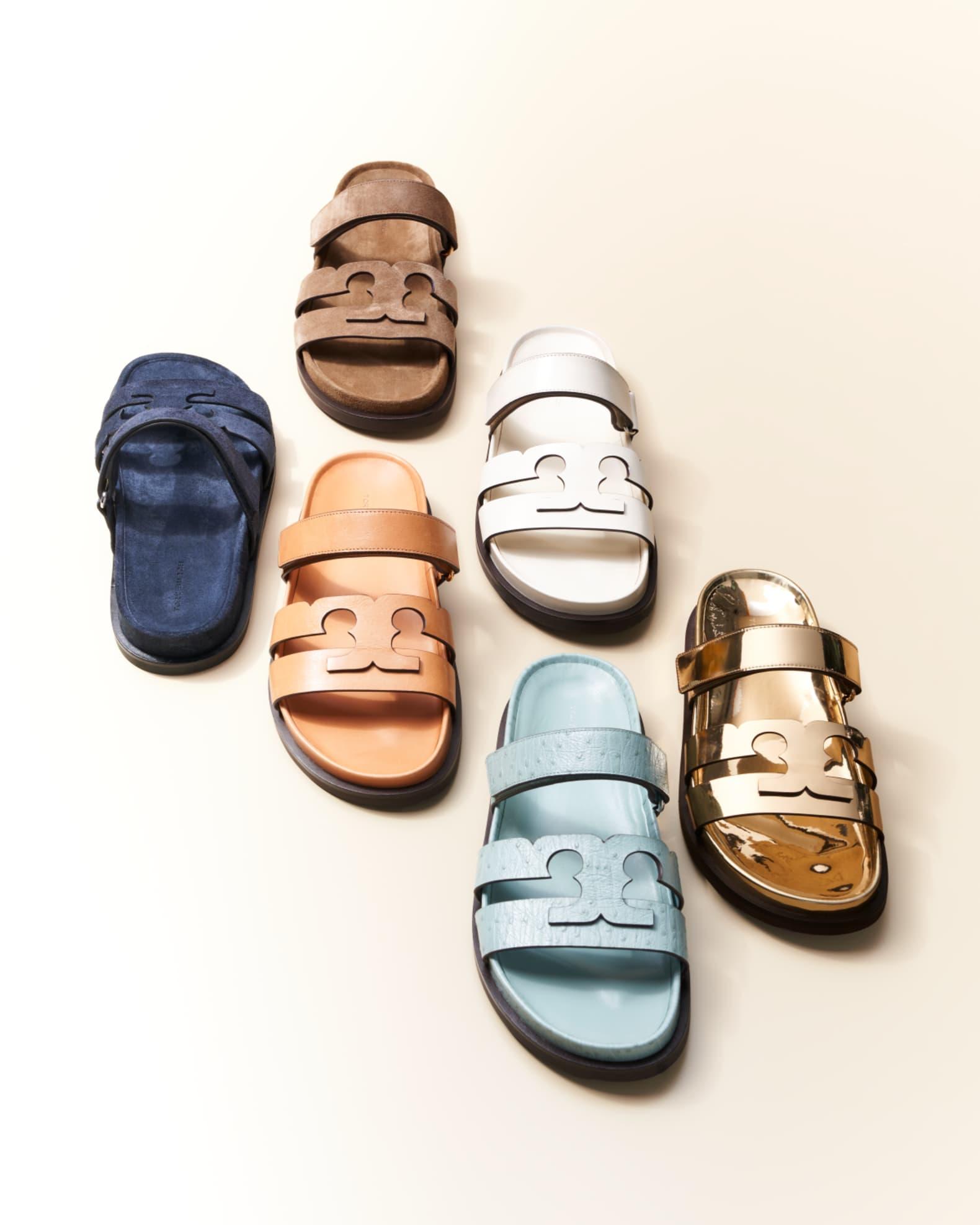 Ines Leather Triple-Band Sport Mule Sandals Product Image